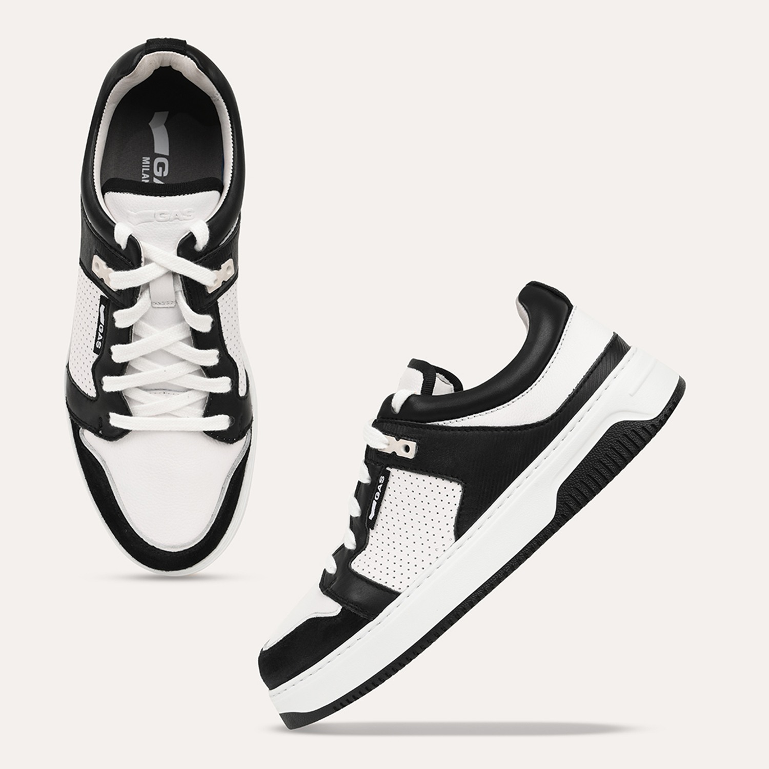 Men Respiro White Black Sneakers