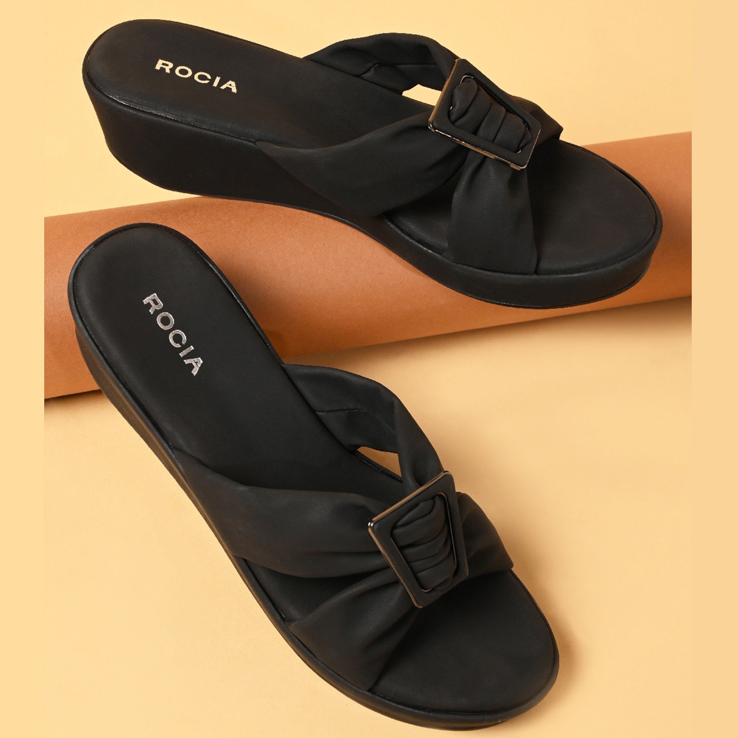 Women Buckled Wedges