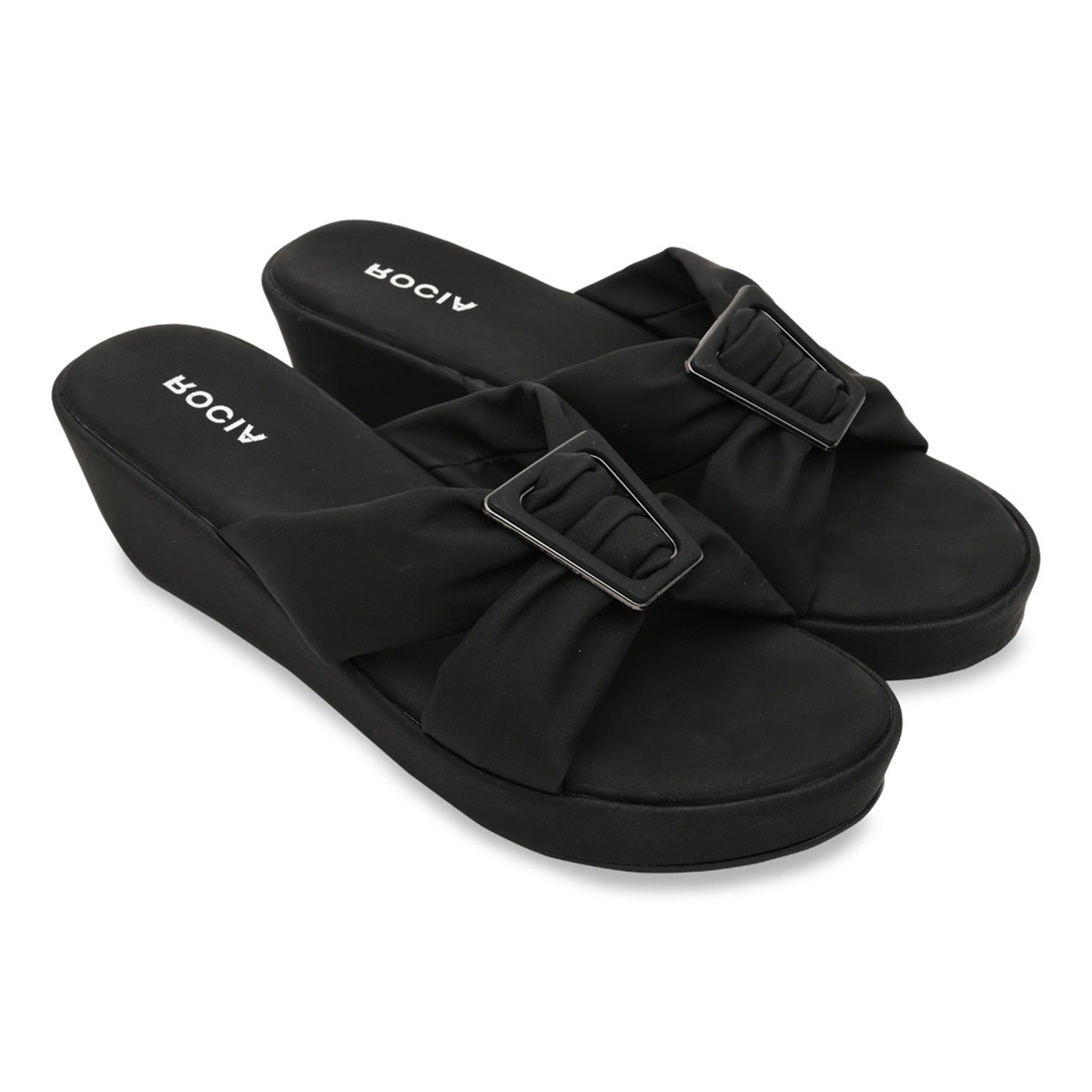 Women Buckled Wedges