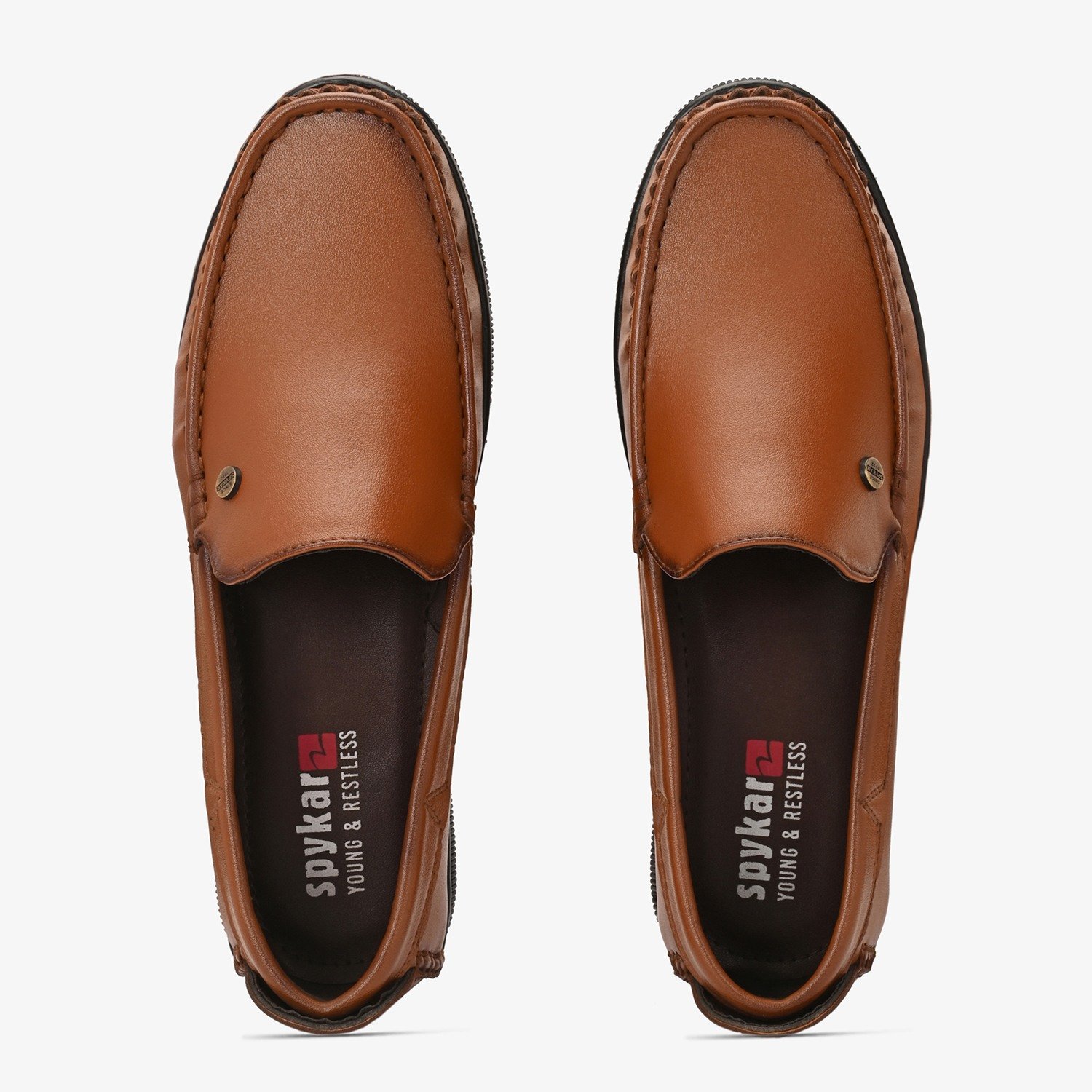 Mens Tan Slip On Loafers