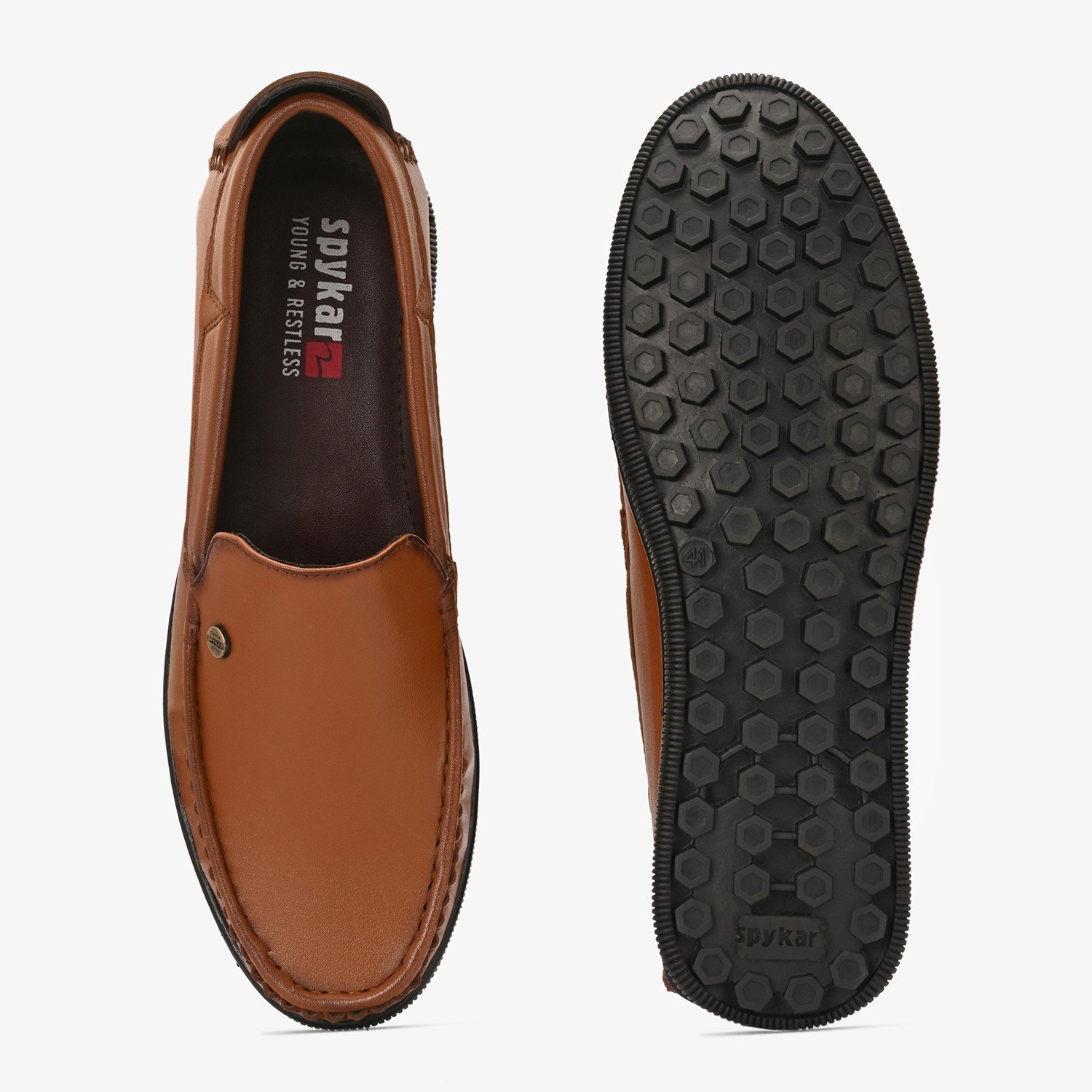 Mens Tan Slip On Loafers