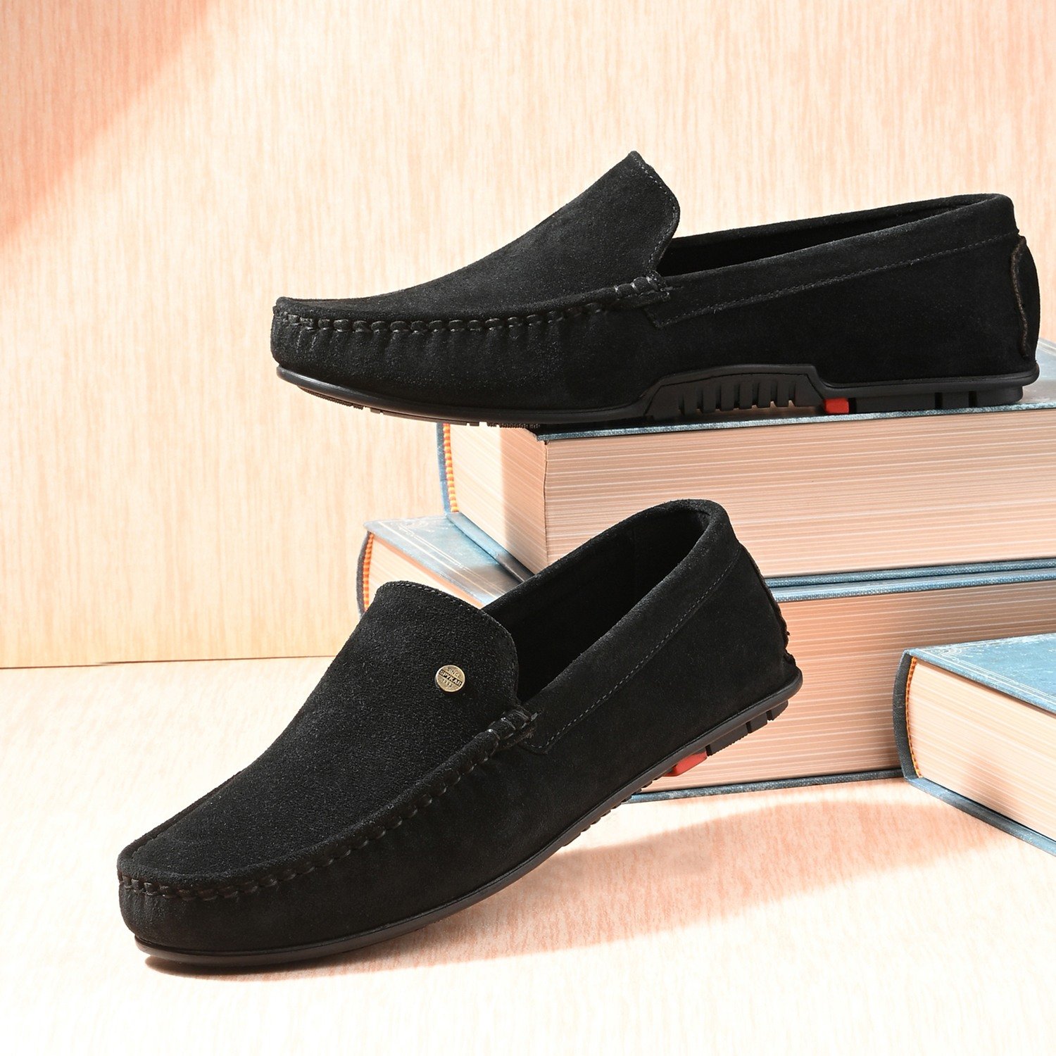 Mens Black Slip On Loafers