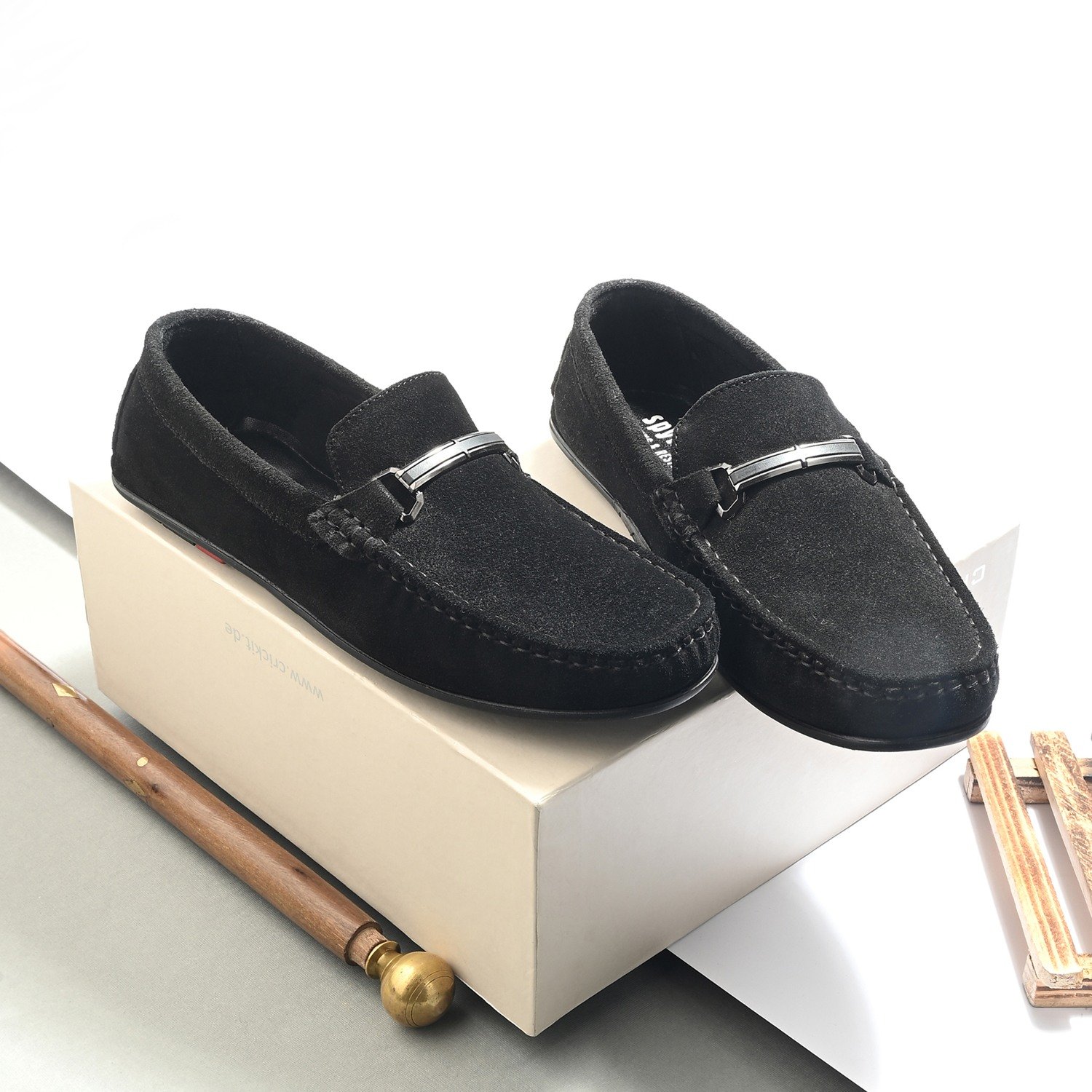 Mens Black Slip On Loafers
