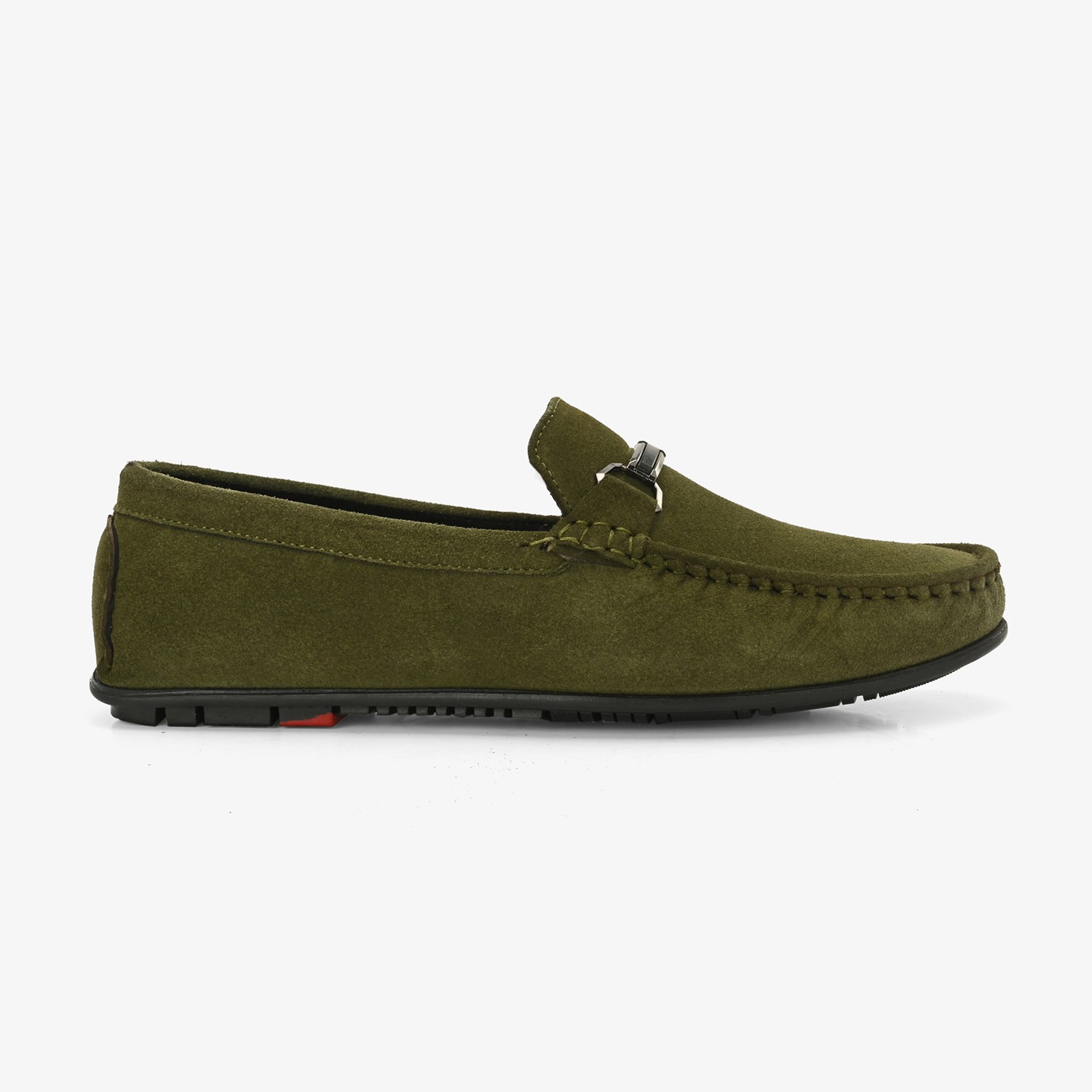 Mens Olive Slip On Loafers