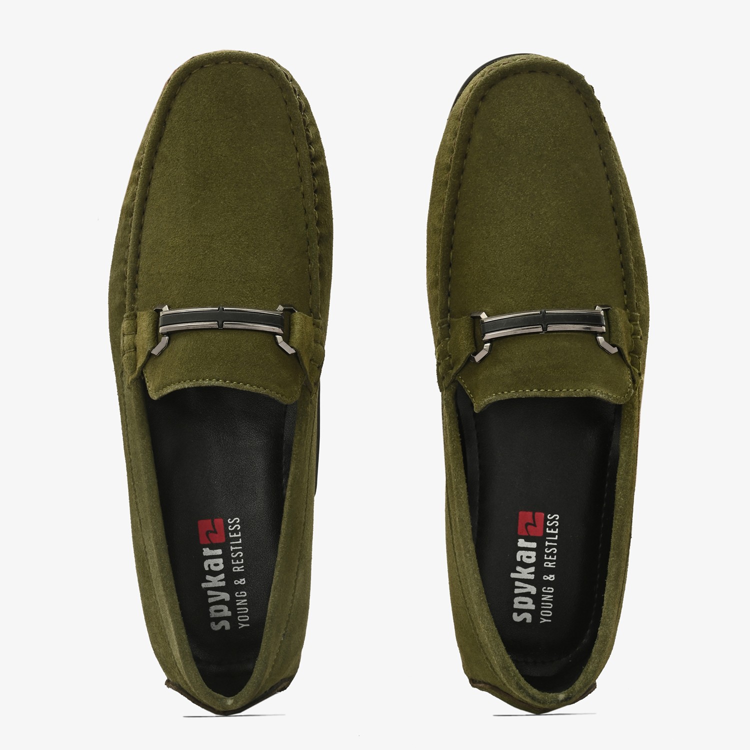 Mens Olive Slip On Loafers