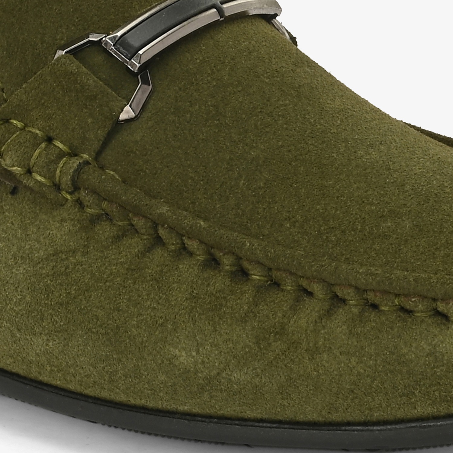 Mens Olive Slip On Loafers