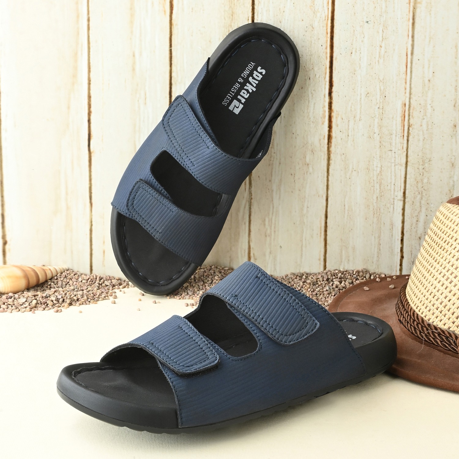 Mens Blue Casual Sandals