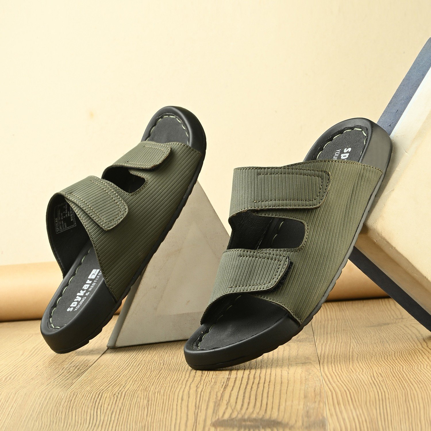 Mens Olive Casual Sandals