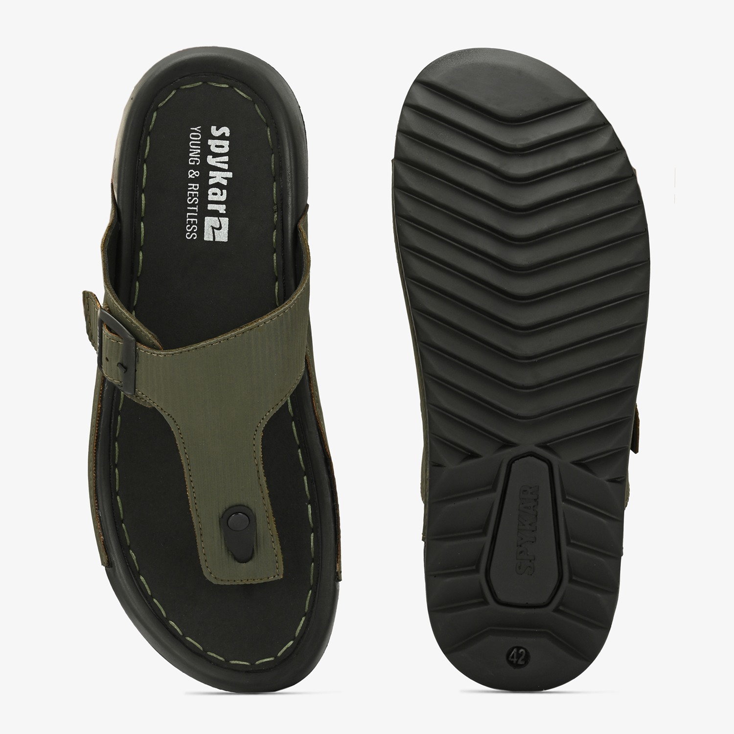 Mens Olive Casual Sandals
