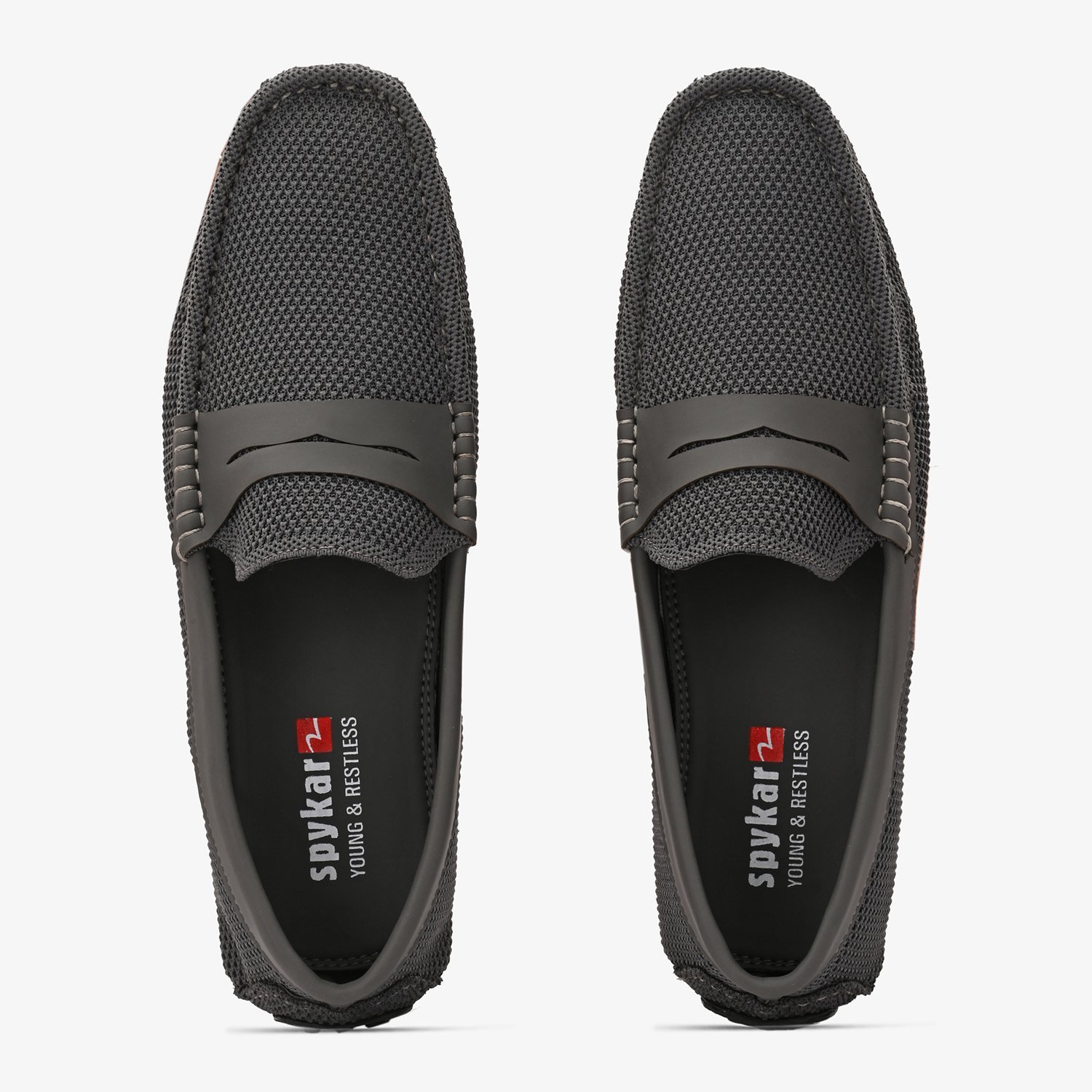 Mens Grey Slip On Loafers