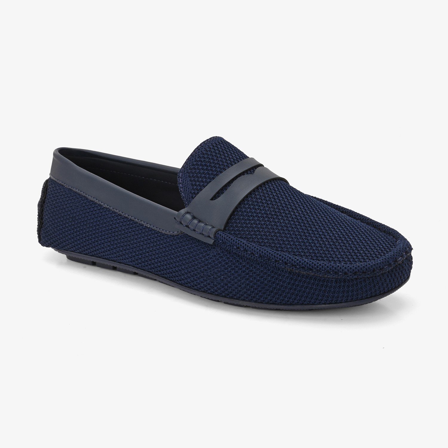 Mens Navy Slip On Loafers