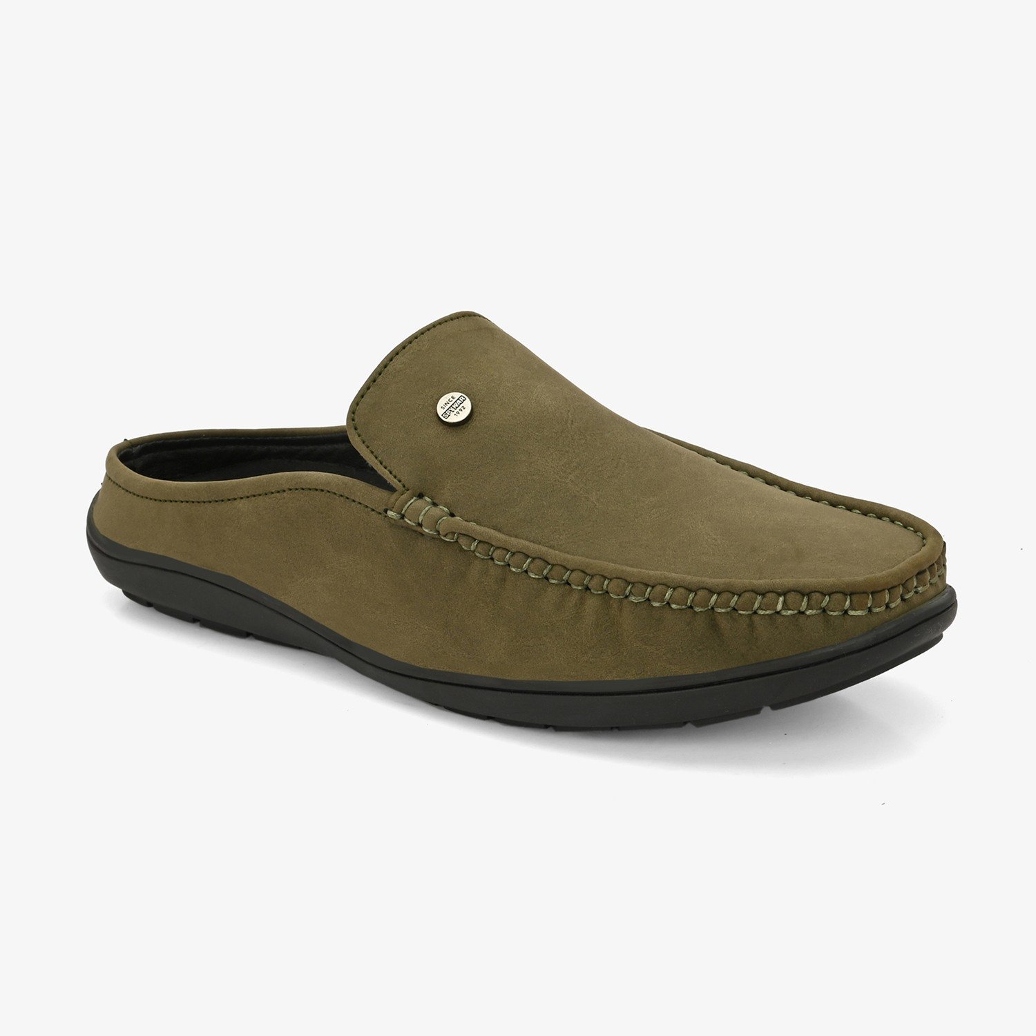 Mens Olive Slip On Loafers