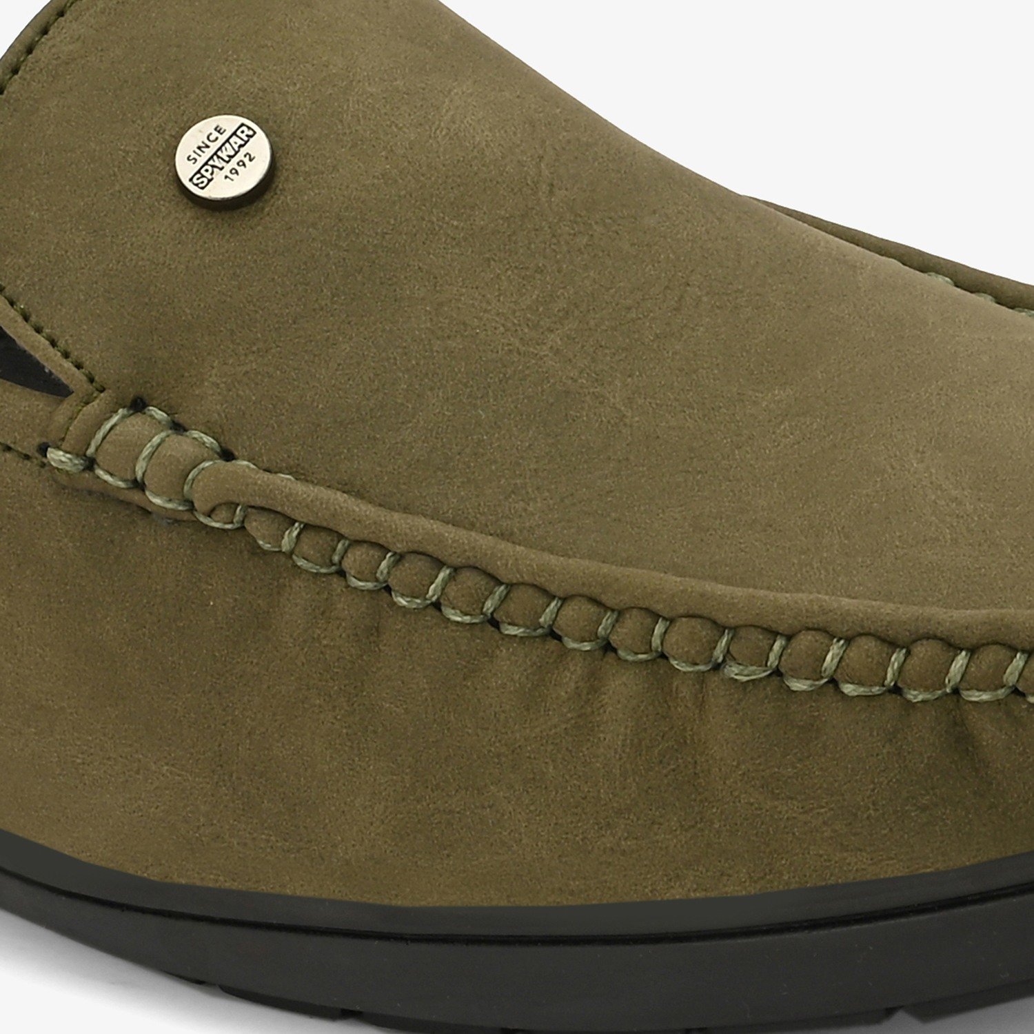 Mens Olive Slip On Loafers
