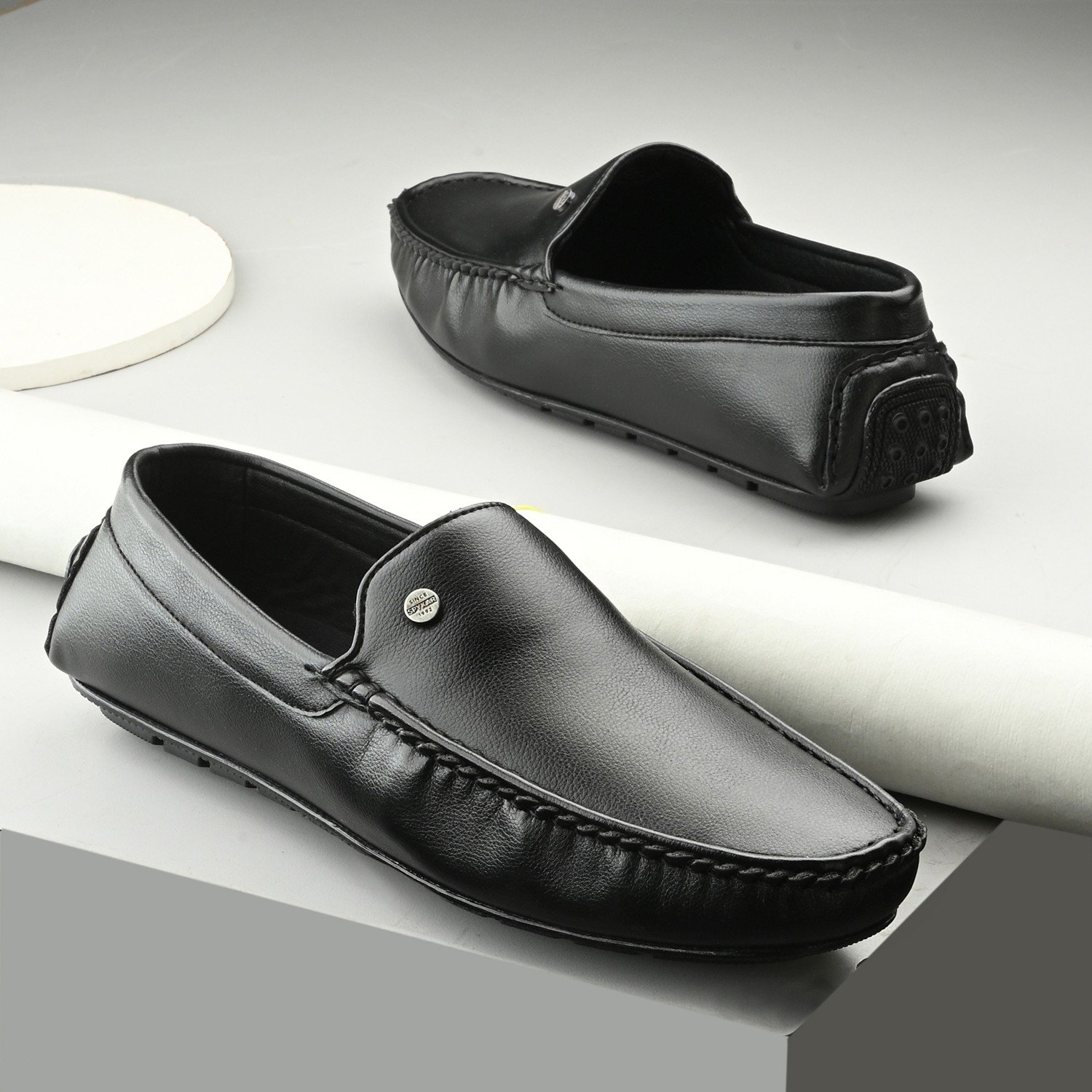 Mens Black Slip On Loafers