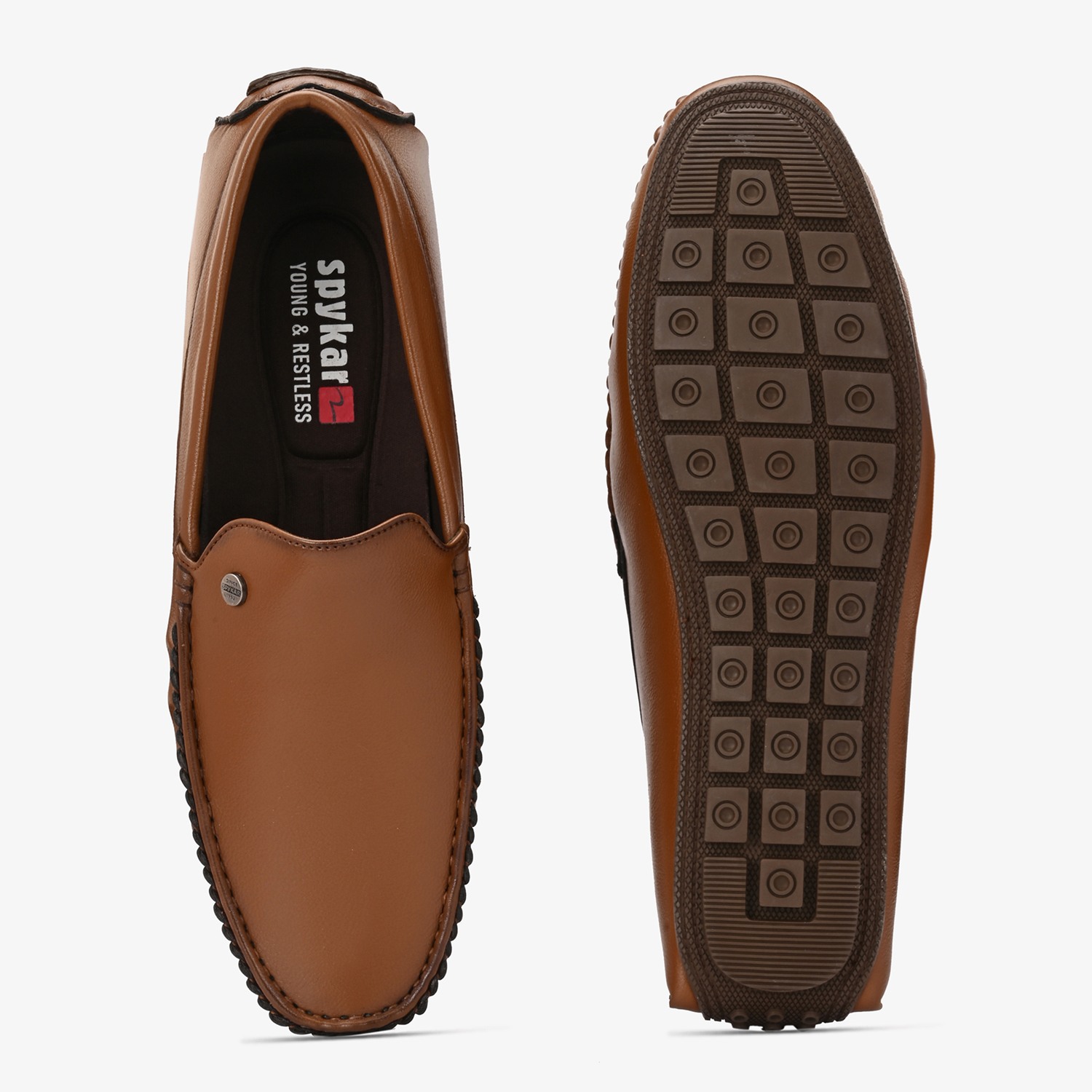 Mens Tan Slip On Loafers