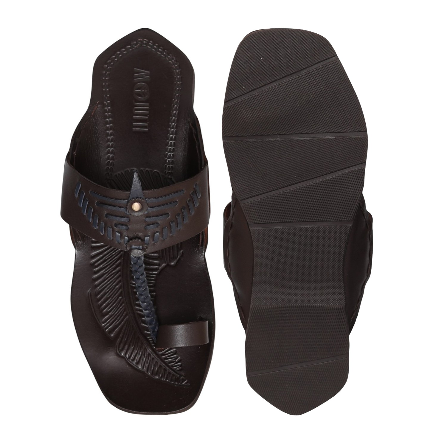 Men Deep Indigo Kolhapuri