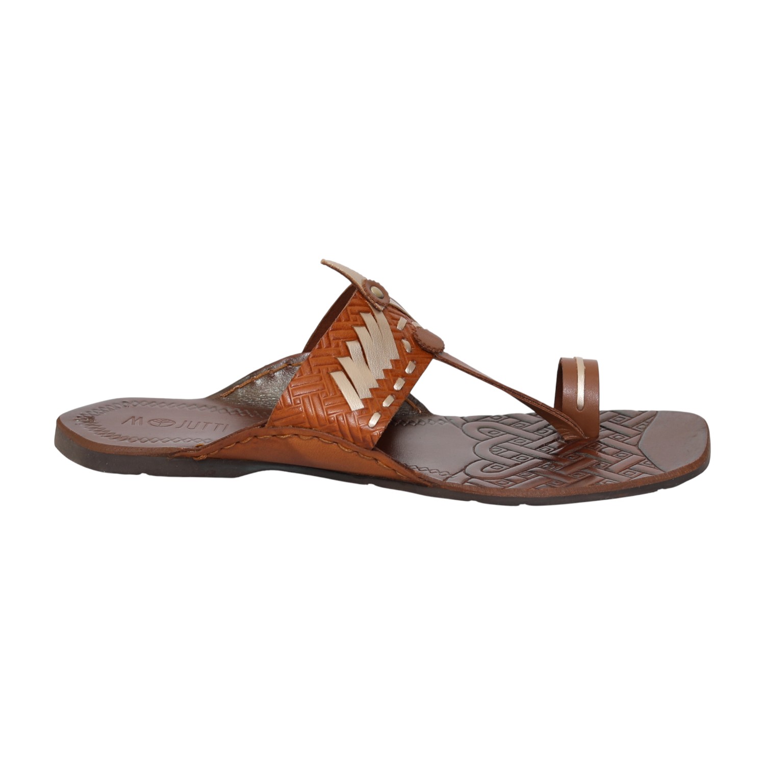 Men Traditional Tan Kolhapuri Chappal