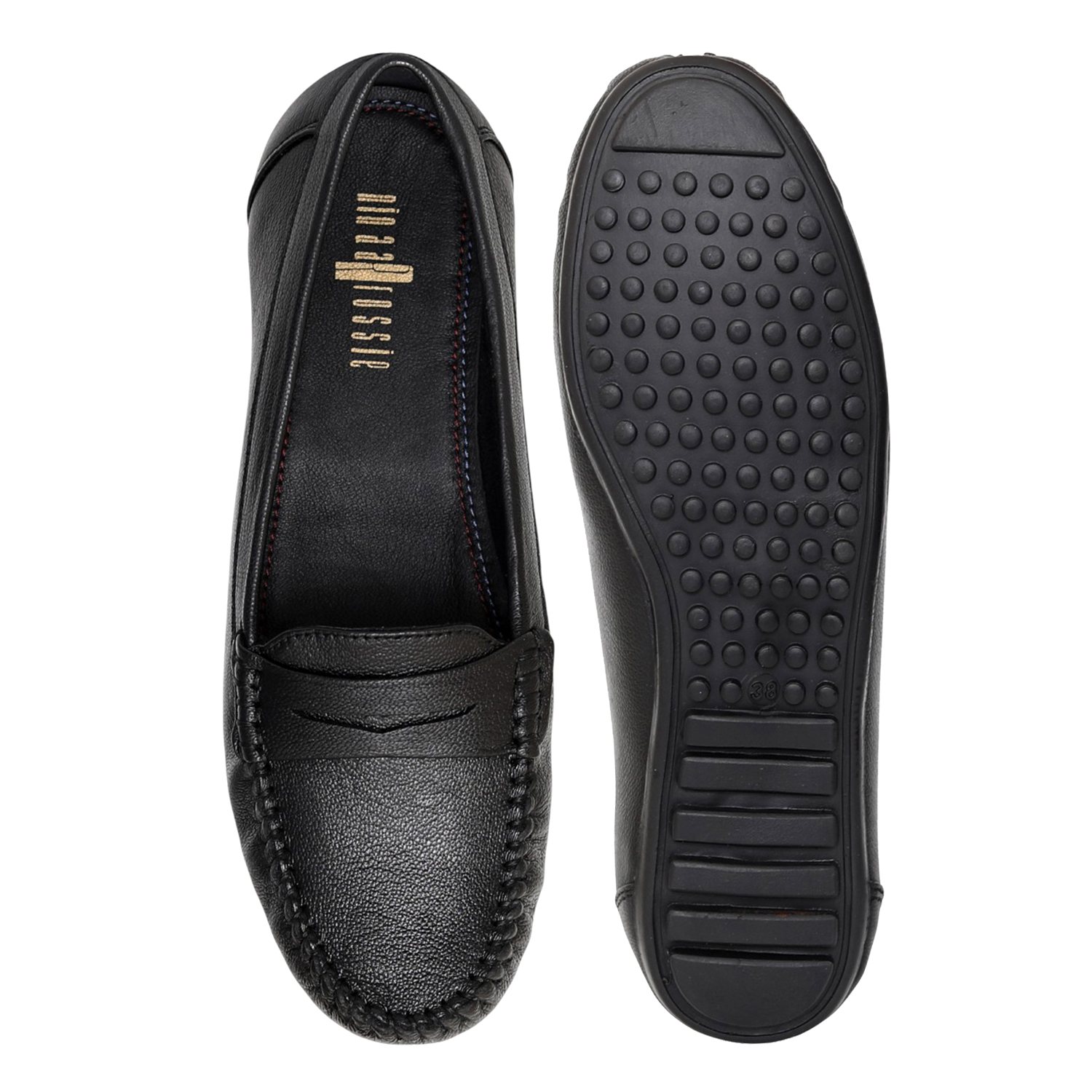 Women Jet-Black Moccassins