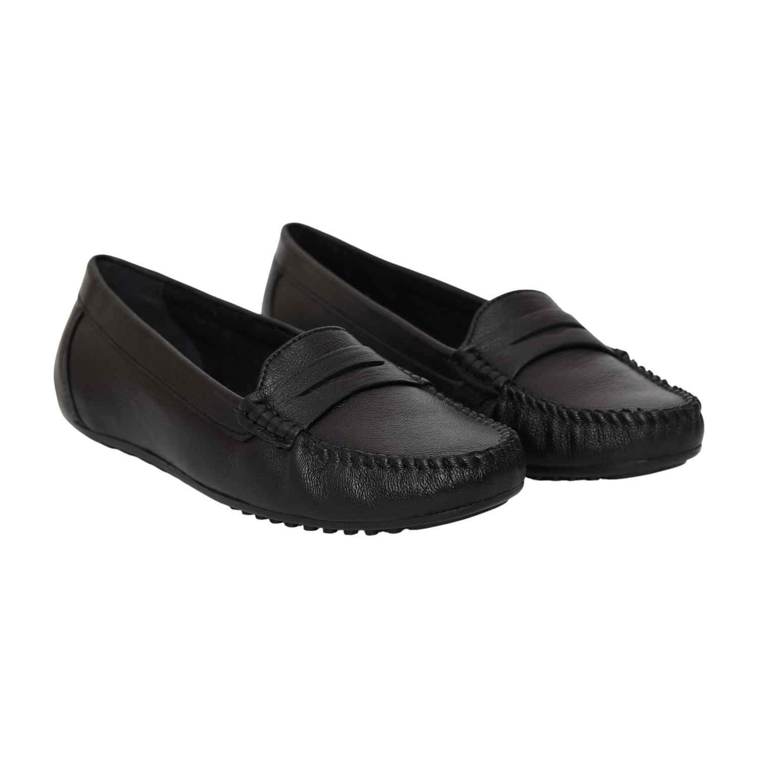 Women Jet-Black Moccassins