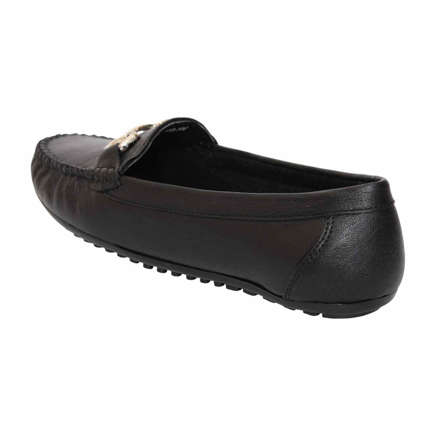 Women Black Buckled Moccassins
