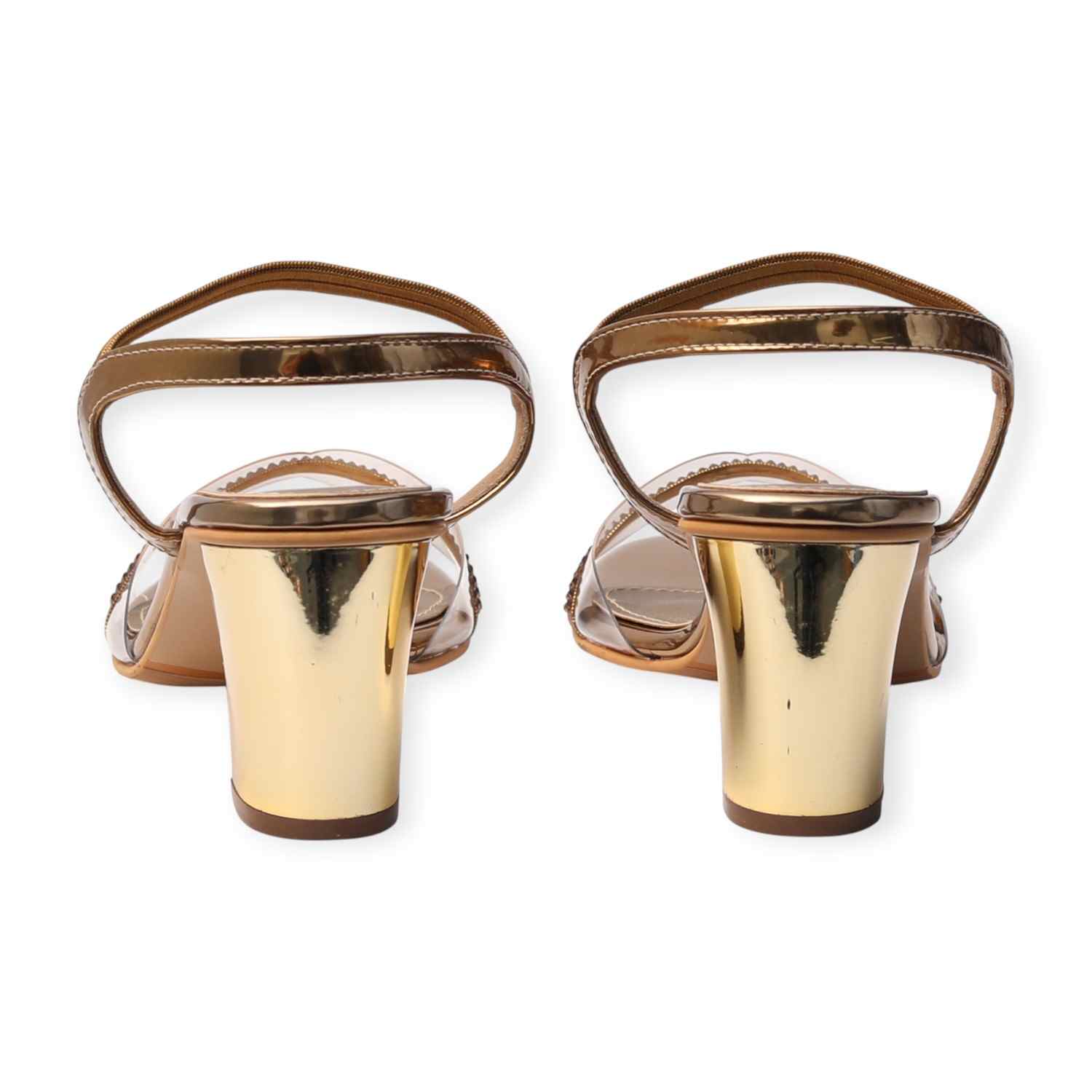 Pinkleaf Women’s Metalic Elegant Block-Heel Sandals