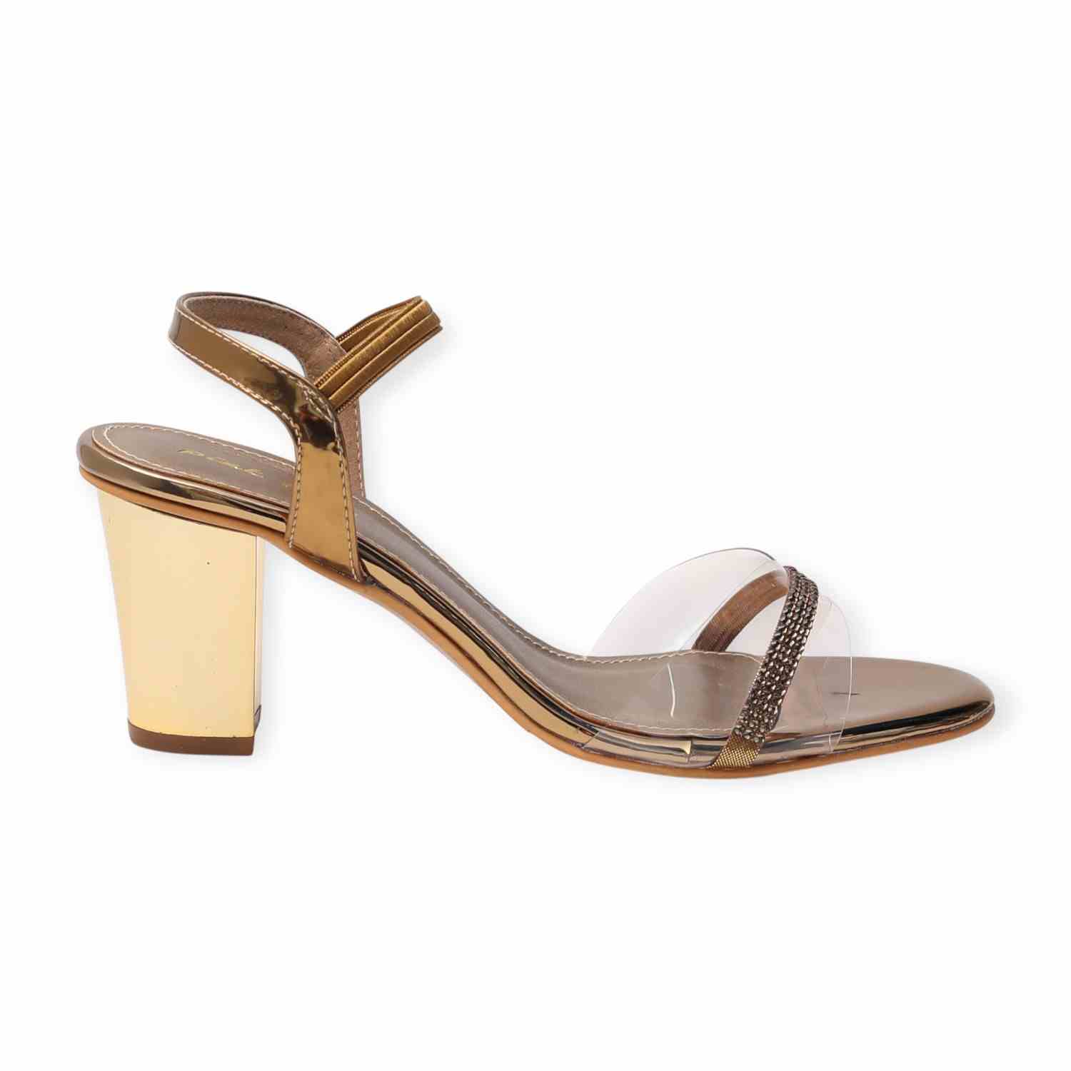Pinkleaf Women’s Metalic Elegant Block-Heel Sandals