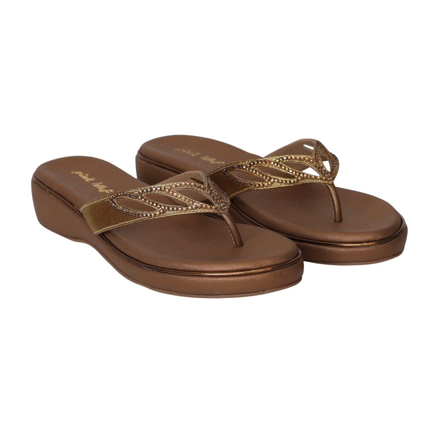 Women Antique Jewel Strap Wedge Sandals