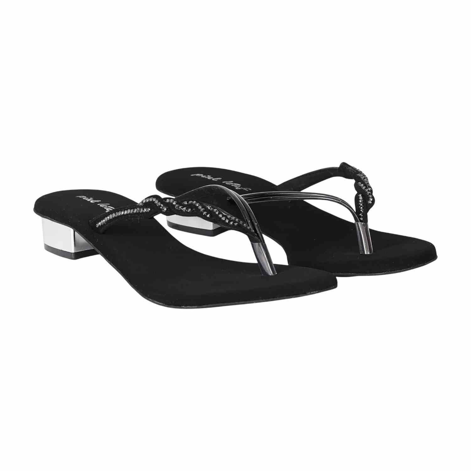 Women Night Shimmer Weave Heels