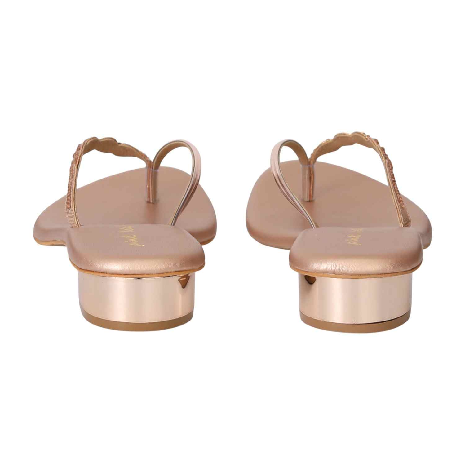 Women Blush Gold Weave Heels