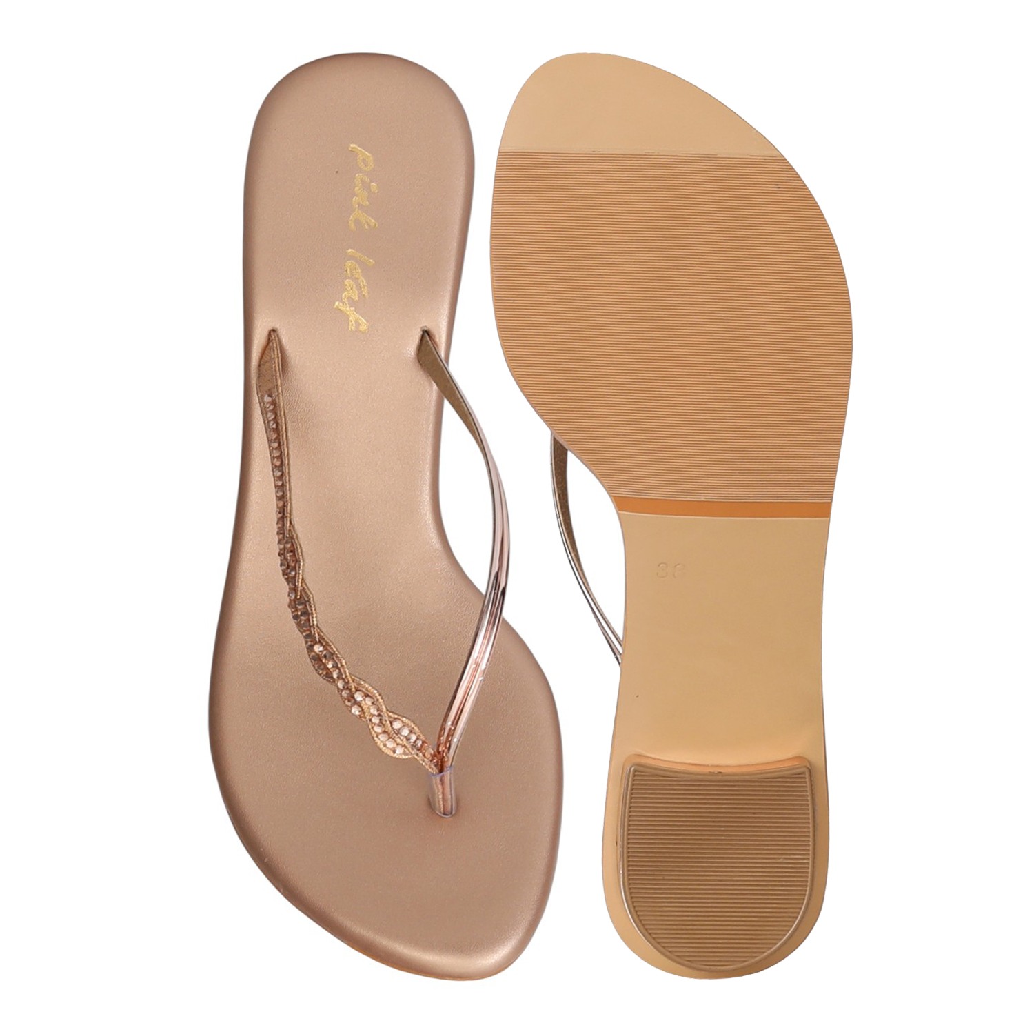 Women Blush Gold Weave Heels