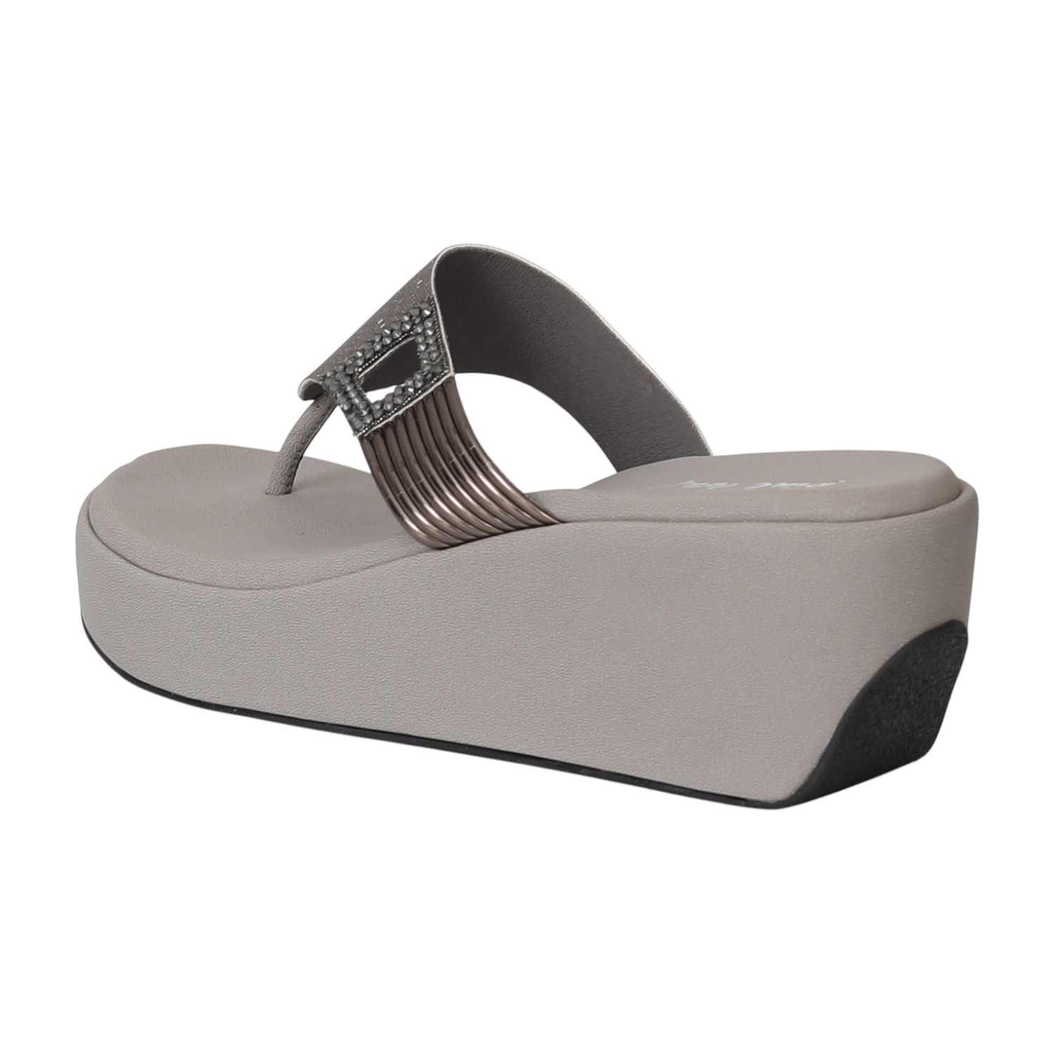 Women Silver Sparkle Wedges