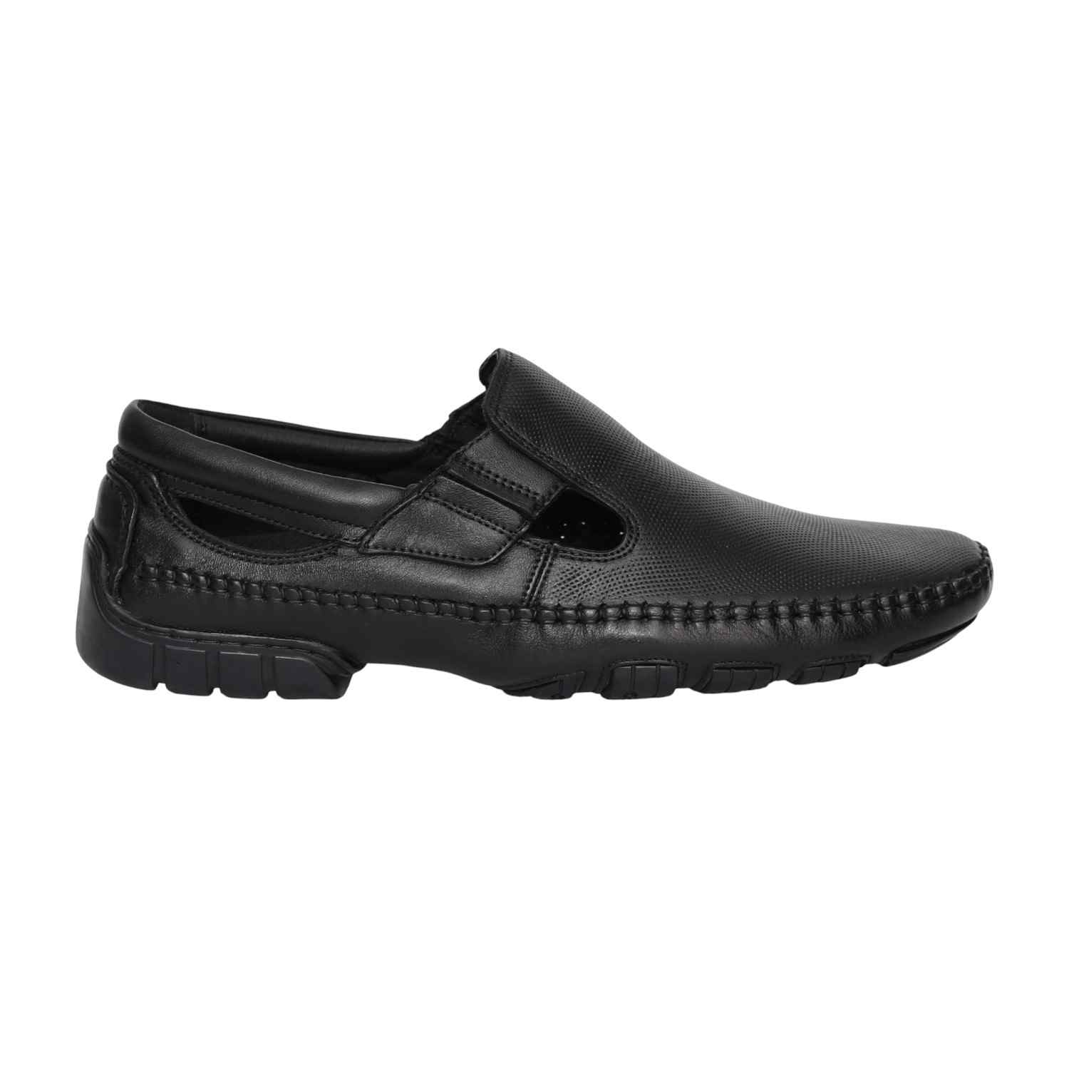 Men Black Slip-On Work Shoes