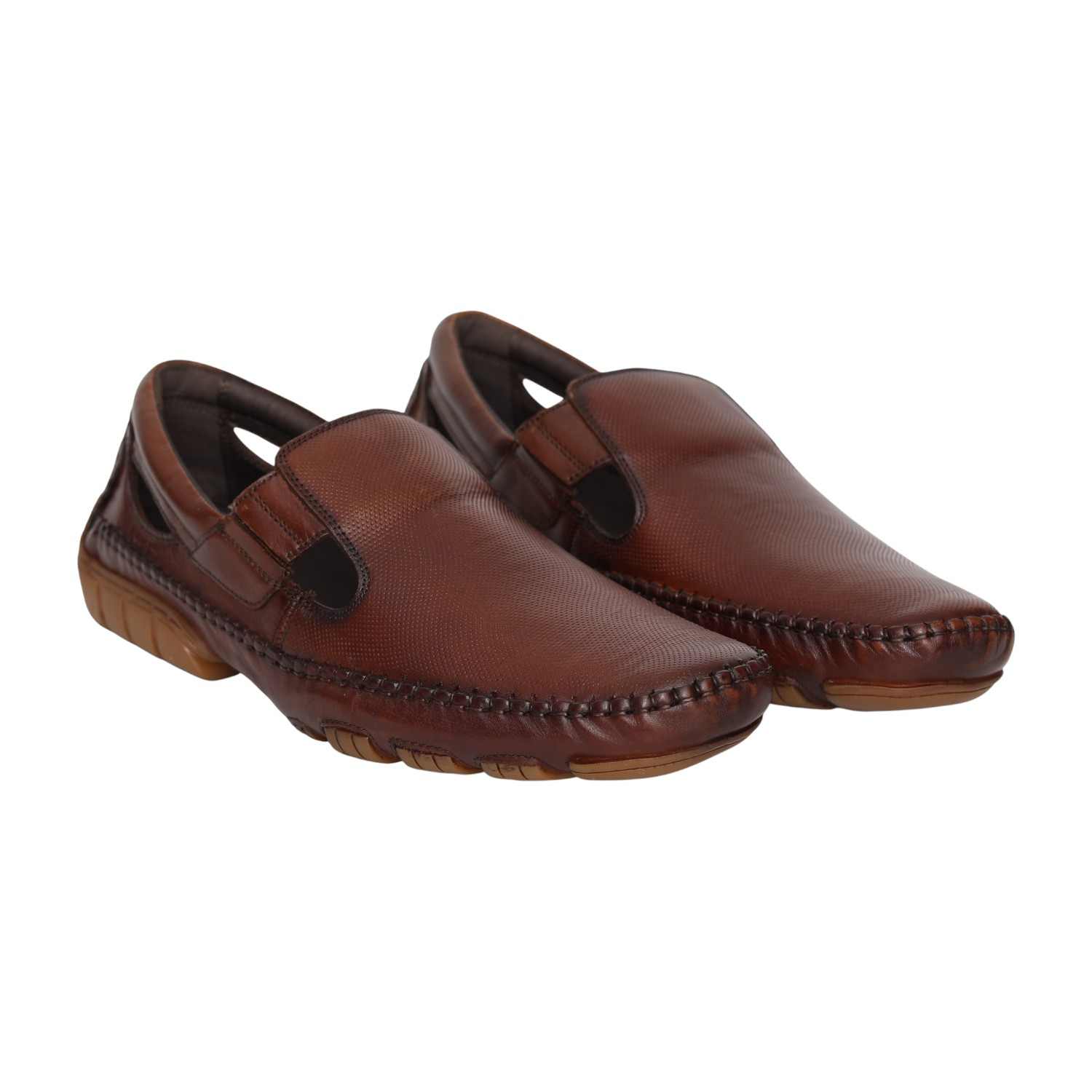 Men Tan Slip-On Work Shoes
