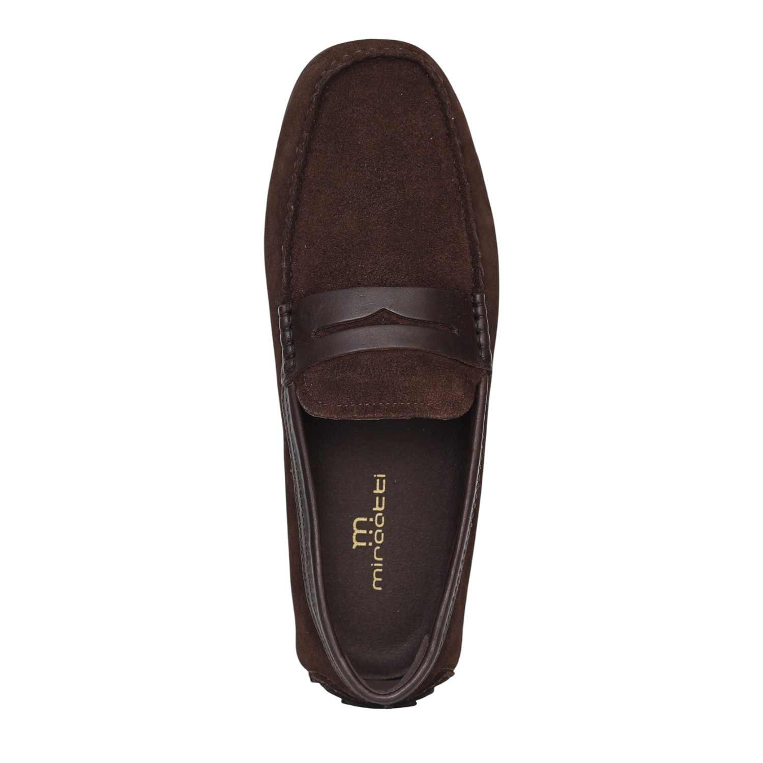 Men Brown Bellario Suede Loafers