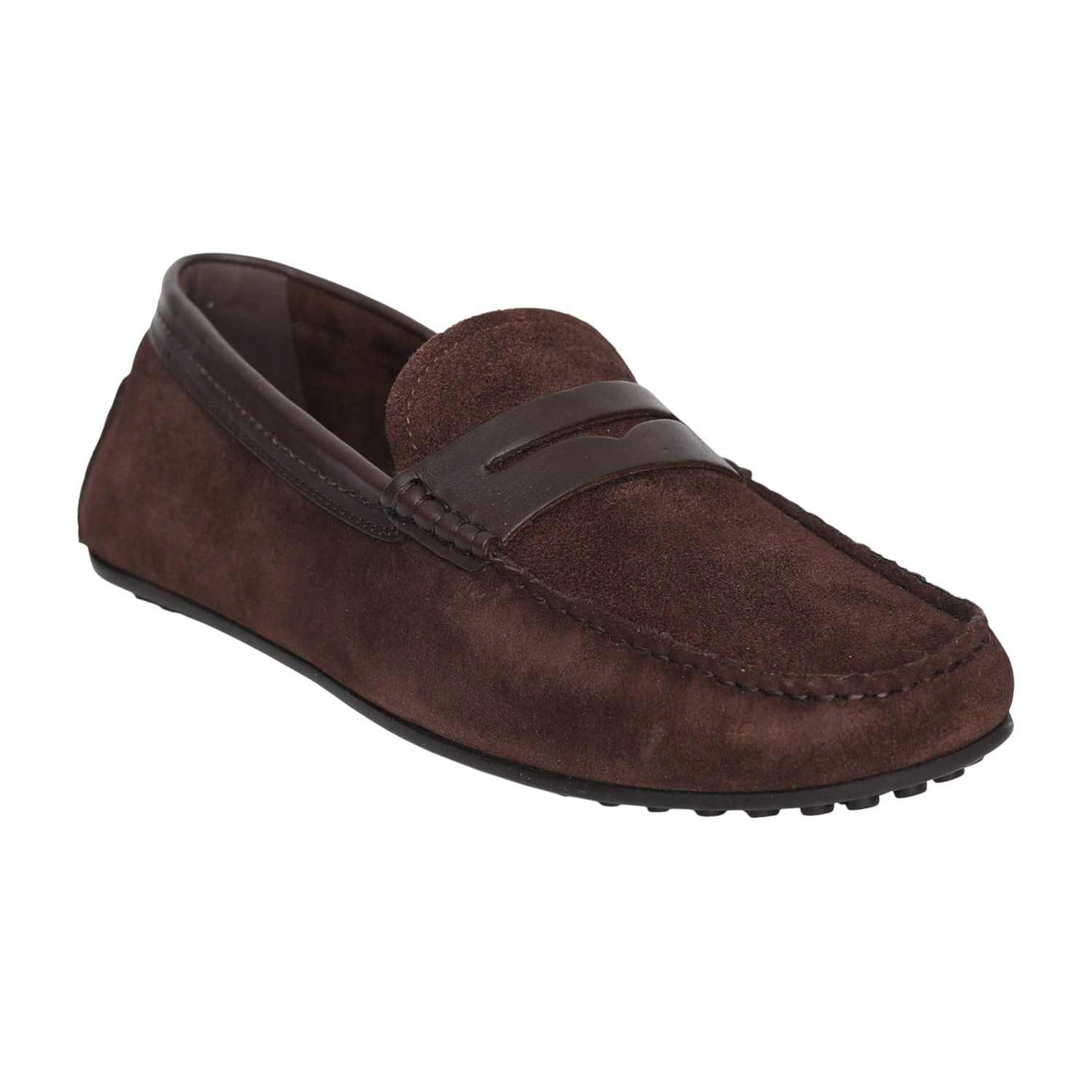 Men Brown Bellario Suede Loafers