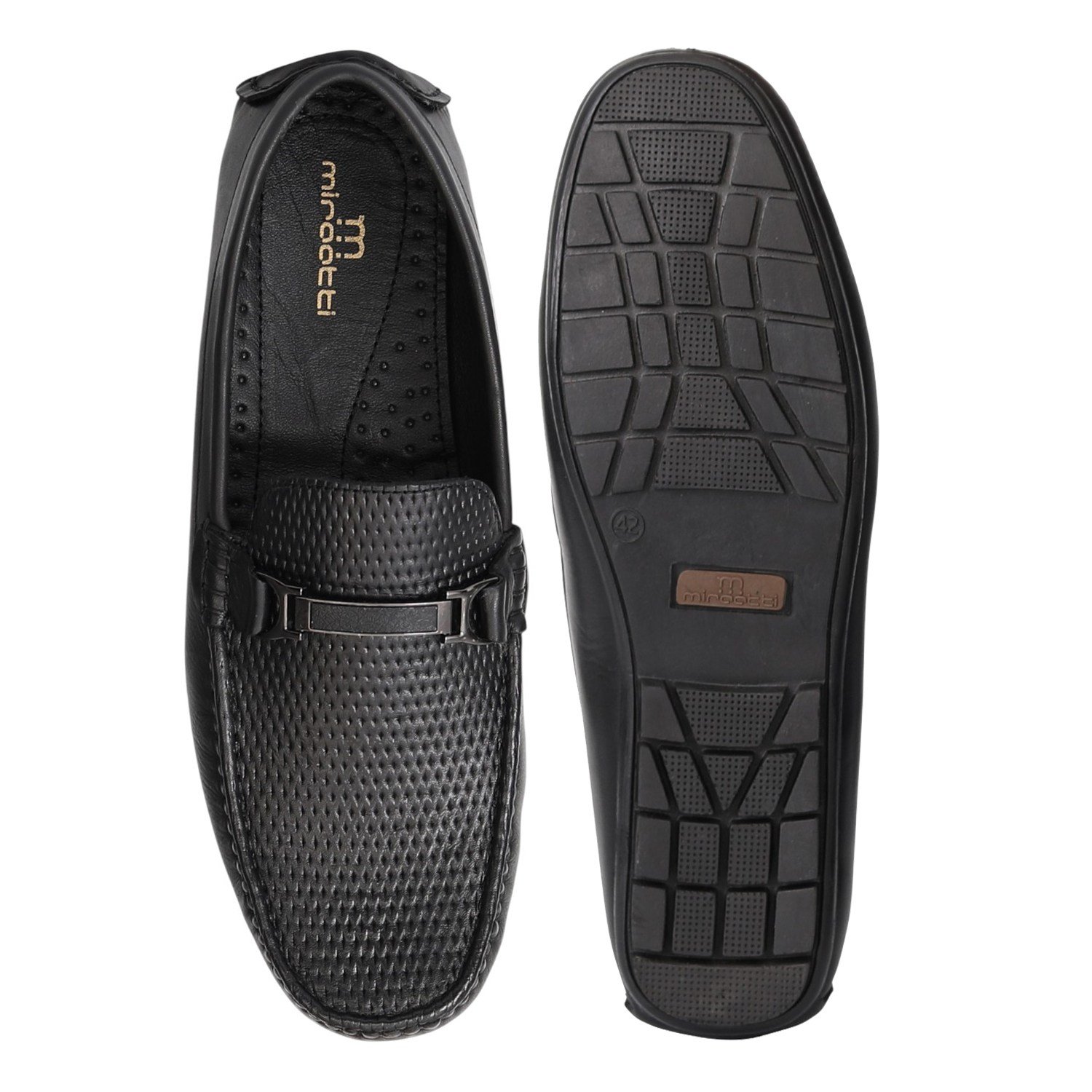 Men Black Classic Perforated Loafers