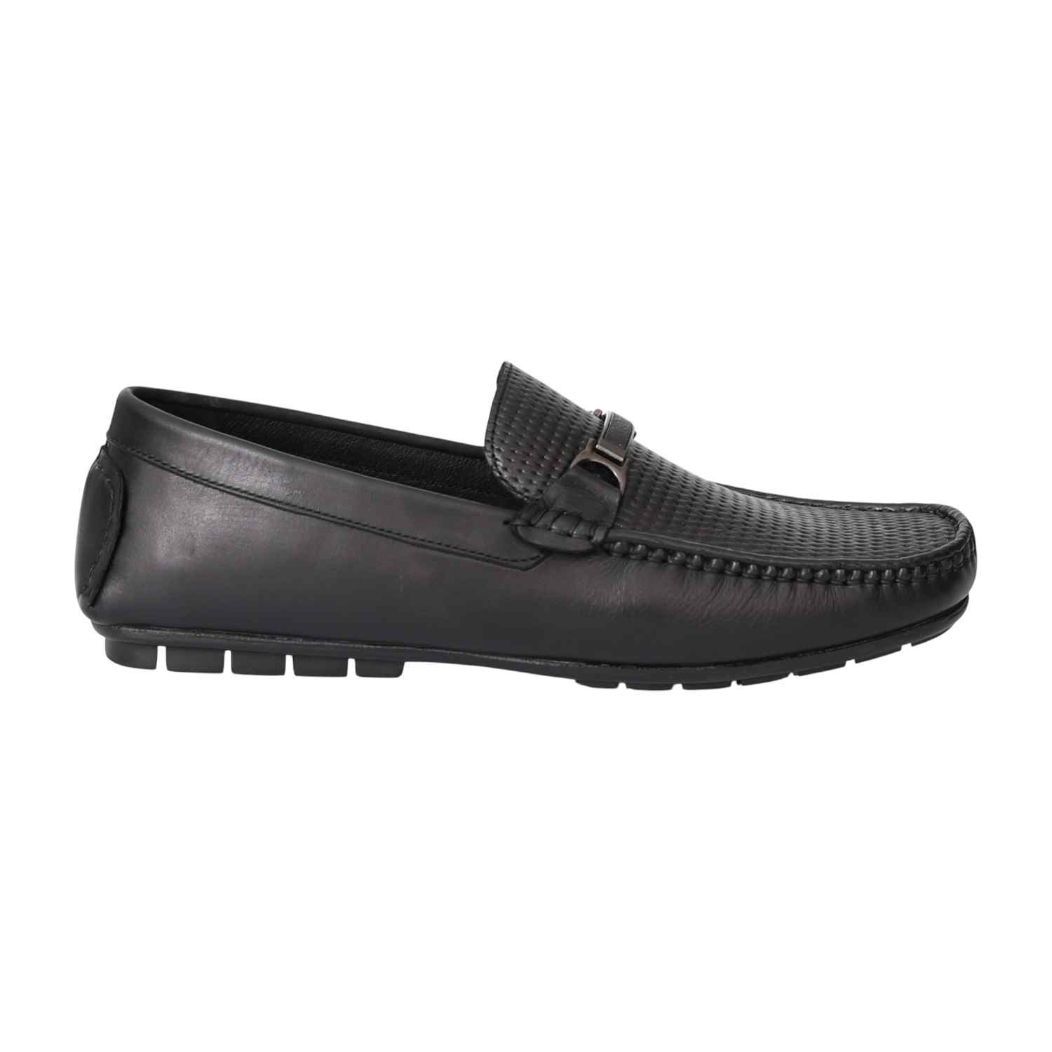 Men Black Classic Perforated Loafers