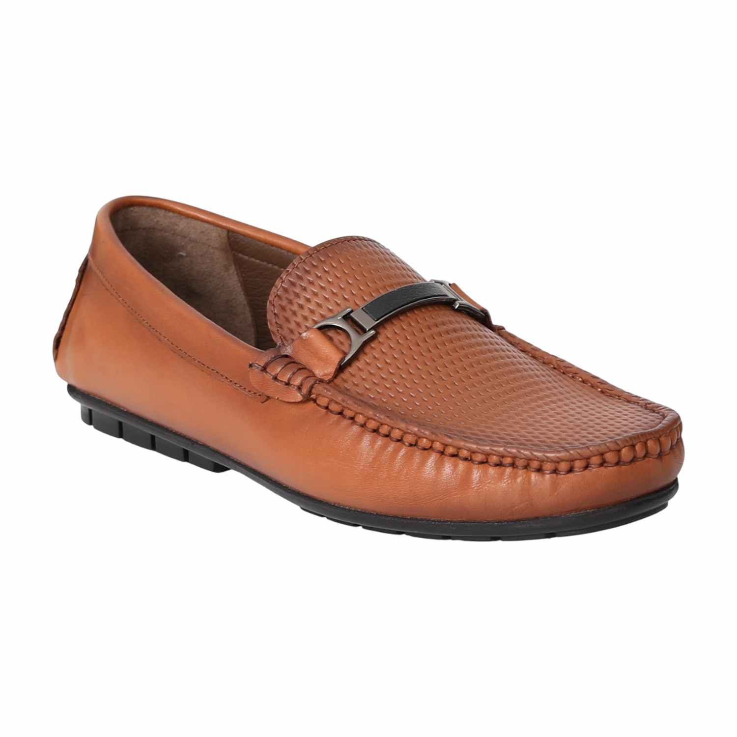 Men Tan Classic Perforated Loafers