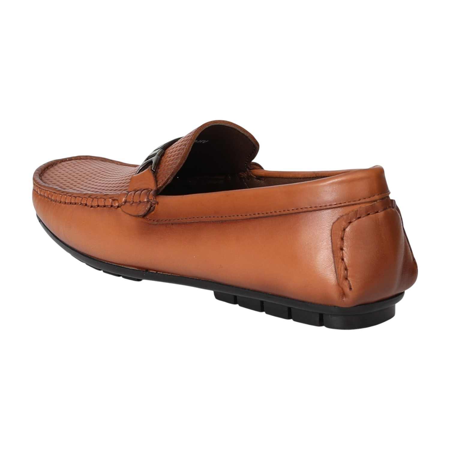 Men Tan Classic Perforated Loafers