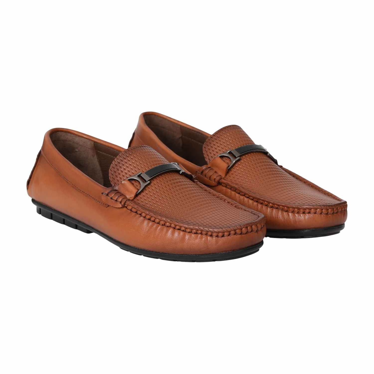 Men Tan Classic Perforated Loafers