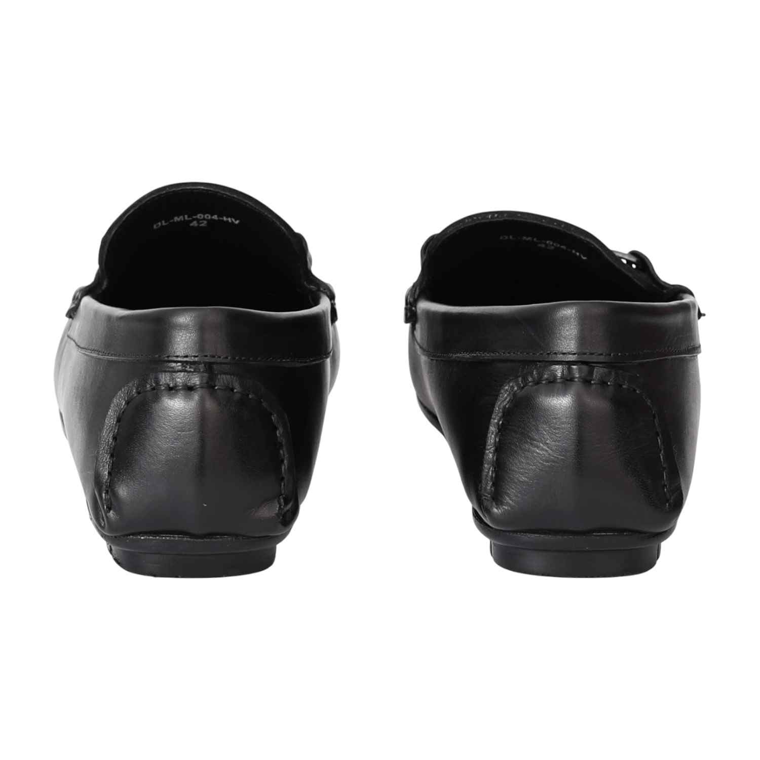 Men Black Moc-Toe Loafers