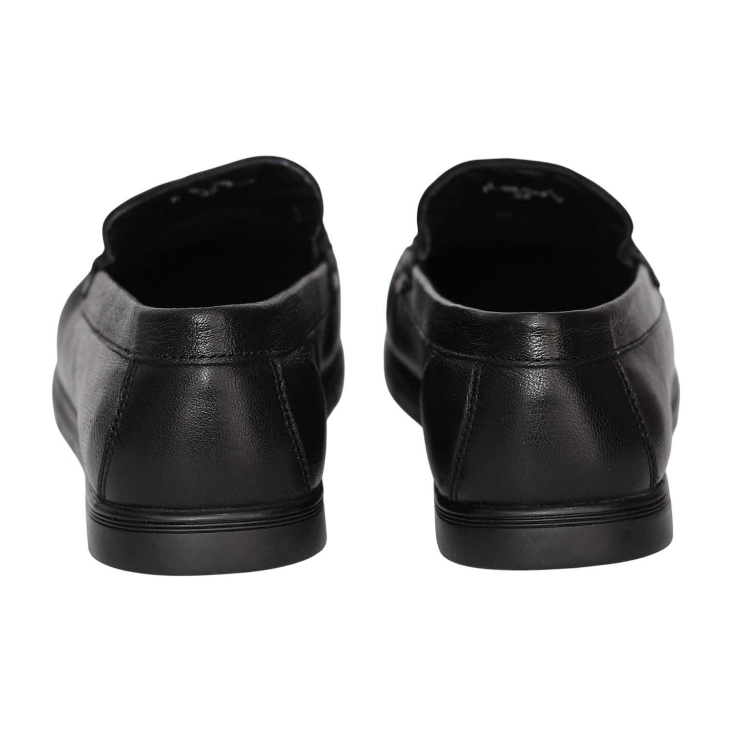 Men Black Moc Stitch Loafers