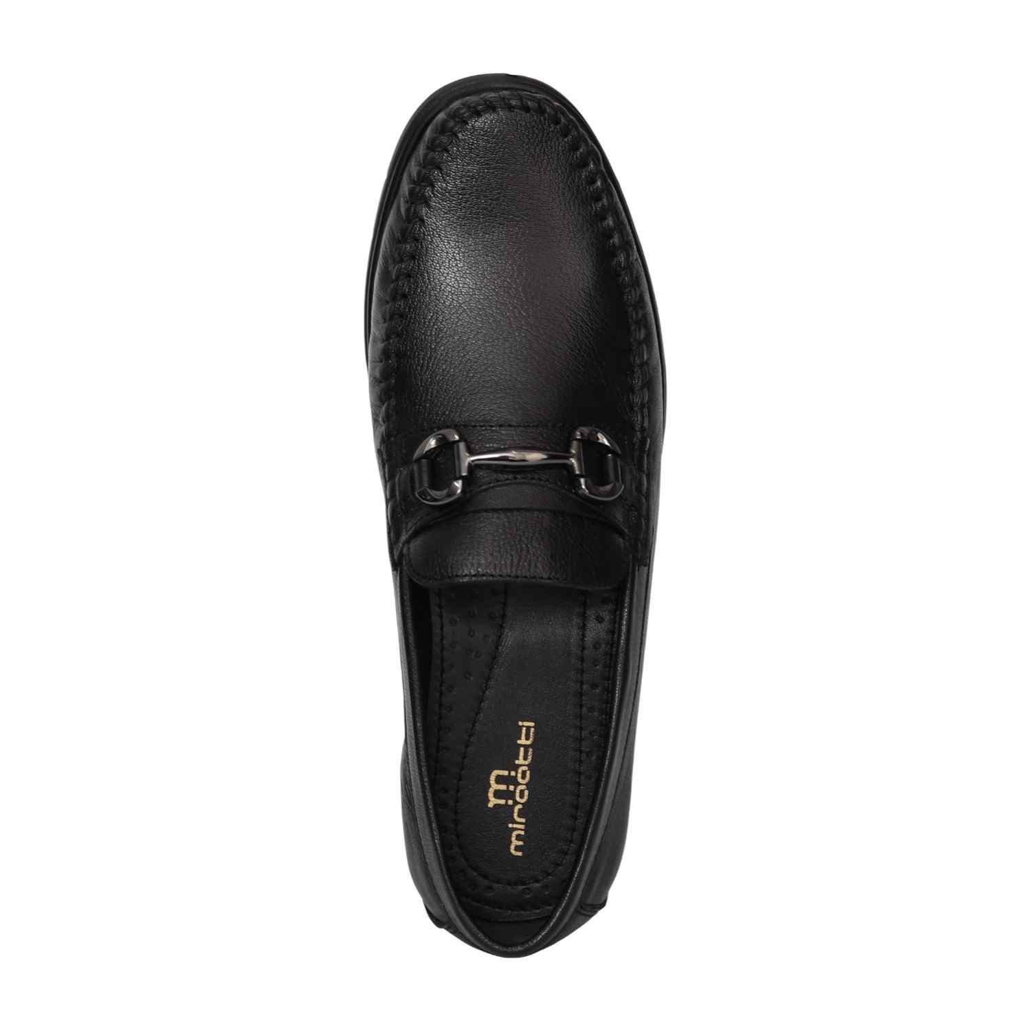 Men Black Moc Stitch Loafers