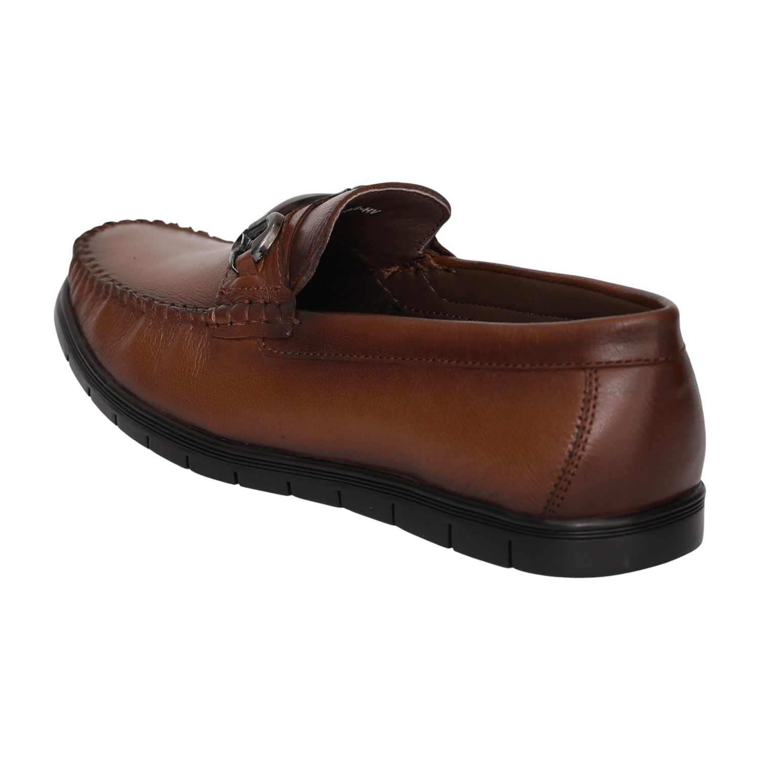 Men Tan Moc Stitch Loafers