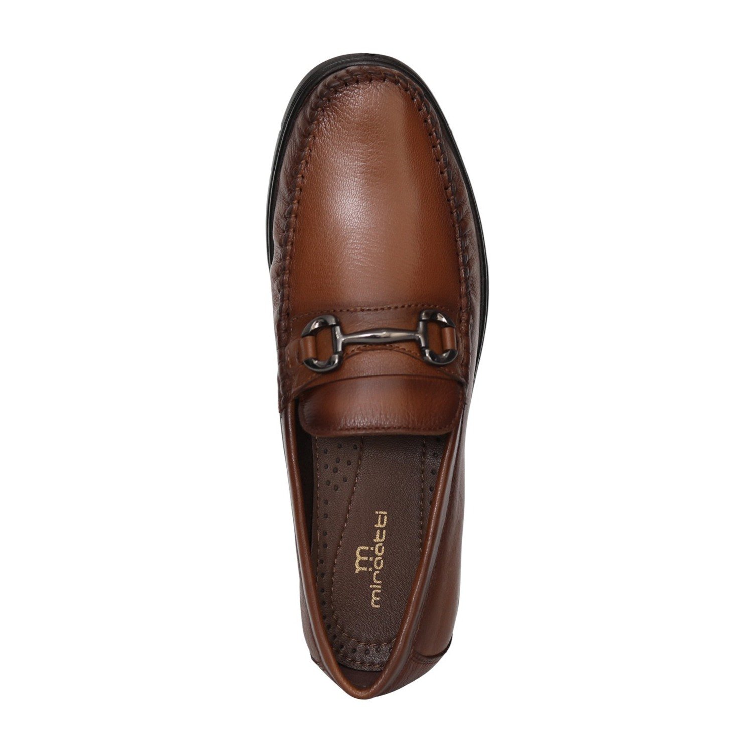 Men Tan Moc Stitch Loafers