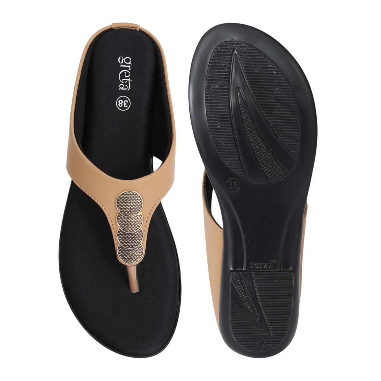 Women Warm Beige Charm Comfort Sandals