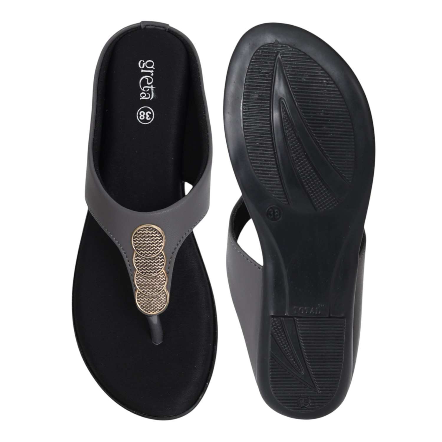 Women Grey Charm Comfort Sandals