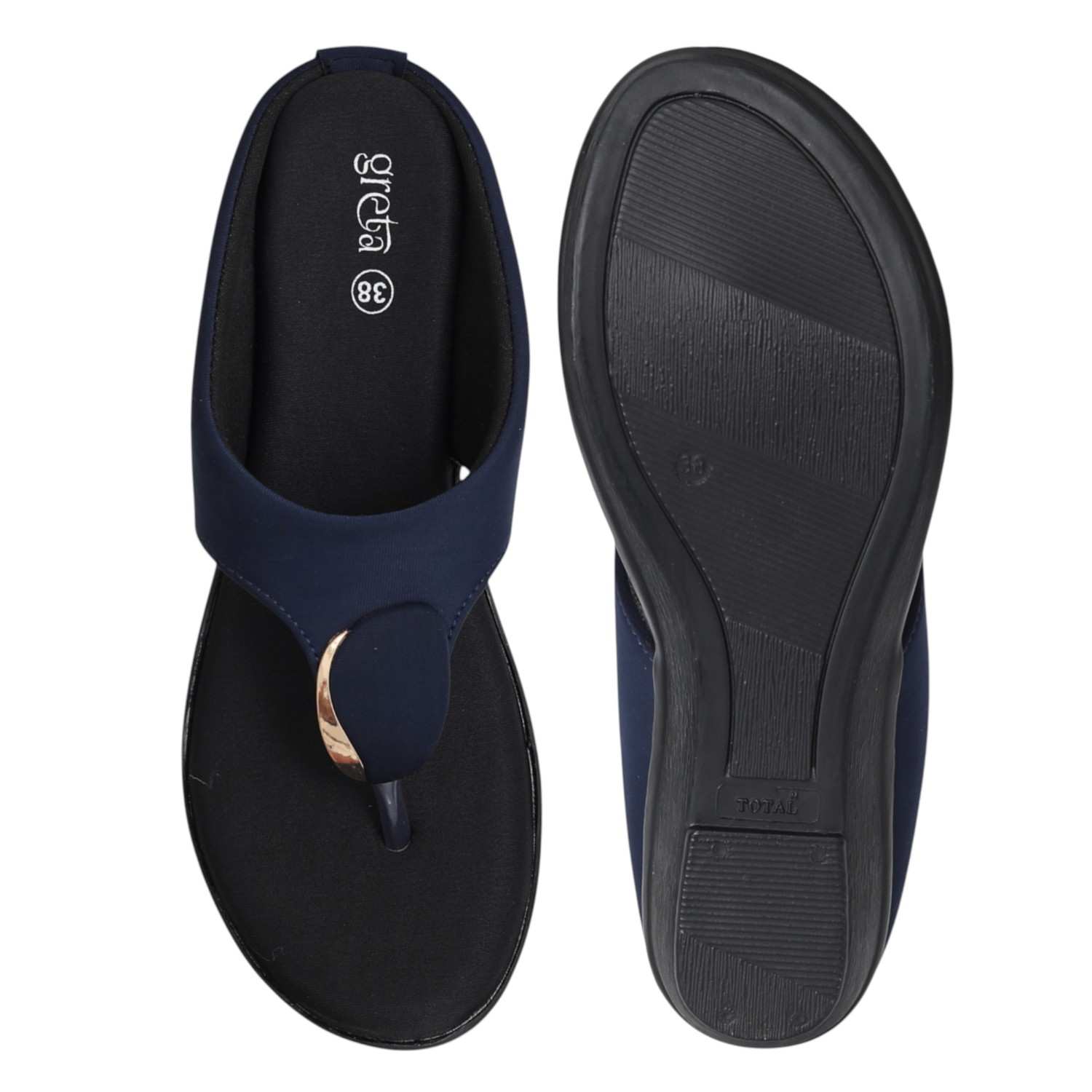 Women Navy Luxe Sandals