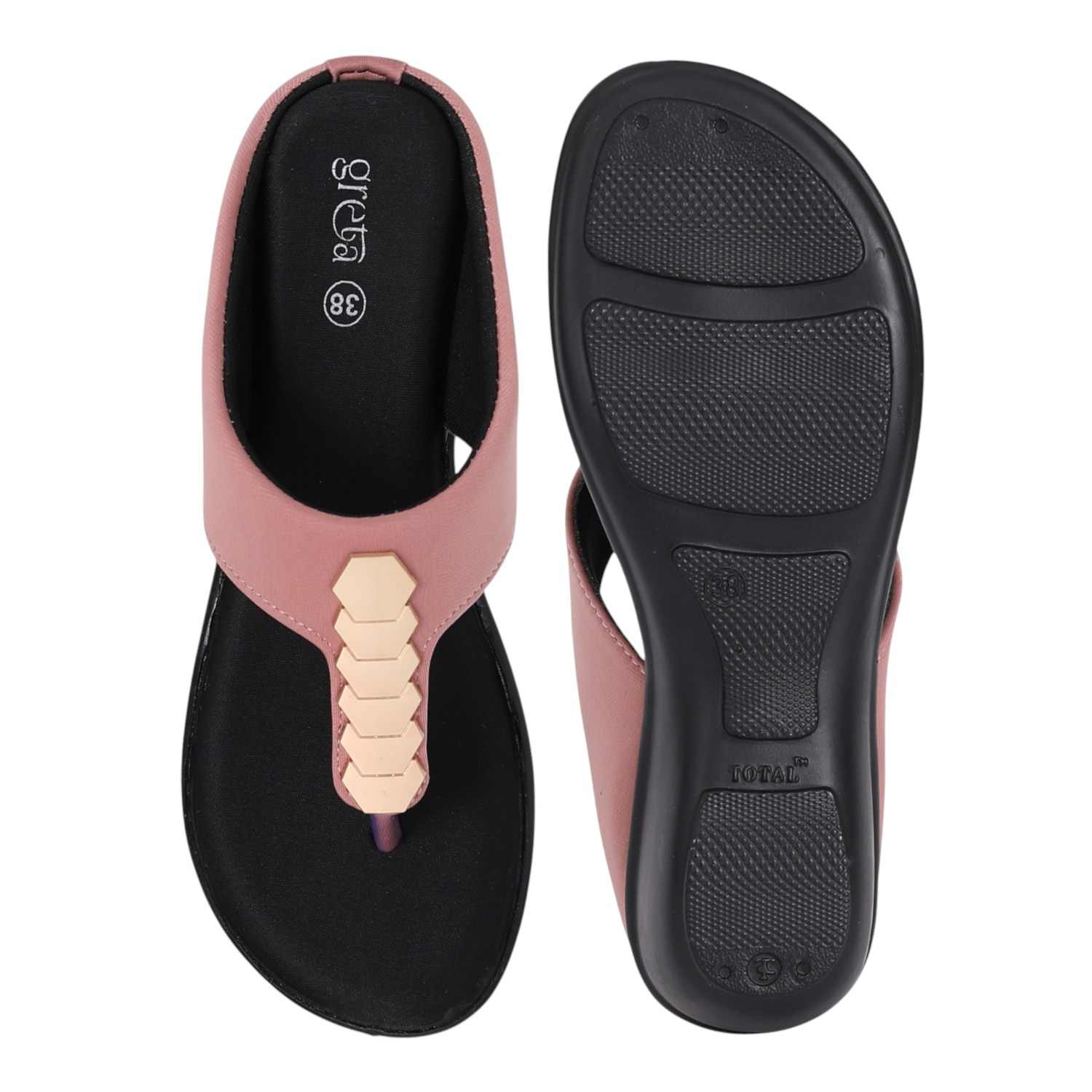 Women Blush Pink Gold Accent Wedge Sandals
