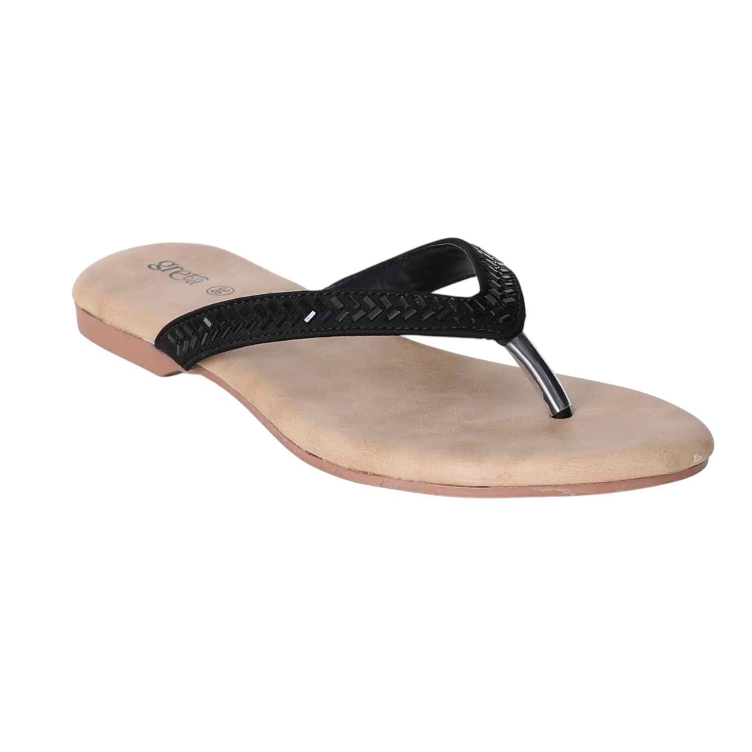 Women Black Minimalist Flat Sandals